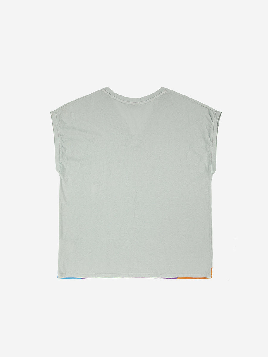 Landscape V-neck loose T-shirt