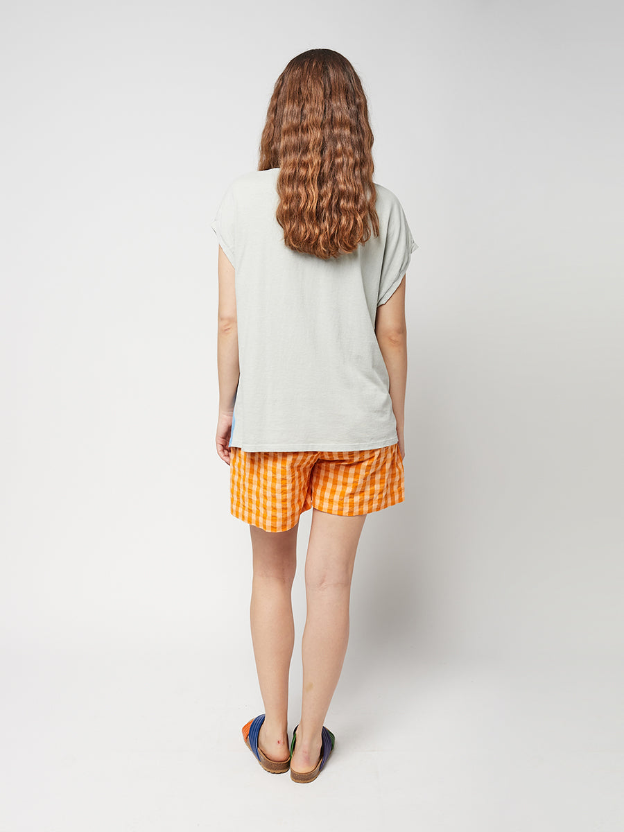 Landscape V-neck loose T-shirt