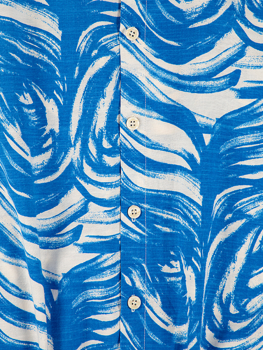 Waves all over buttoned midi skirt