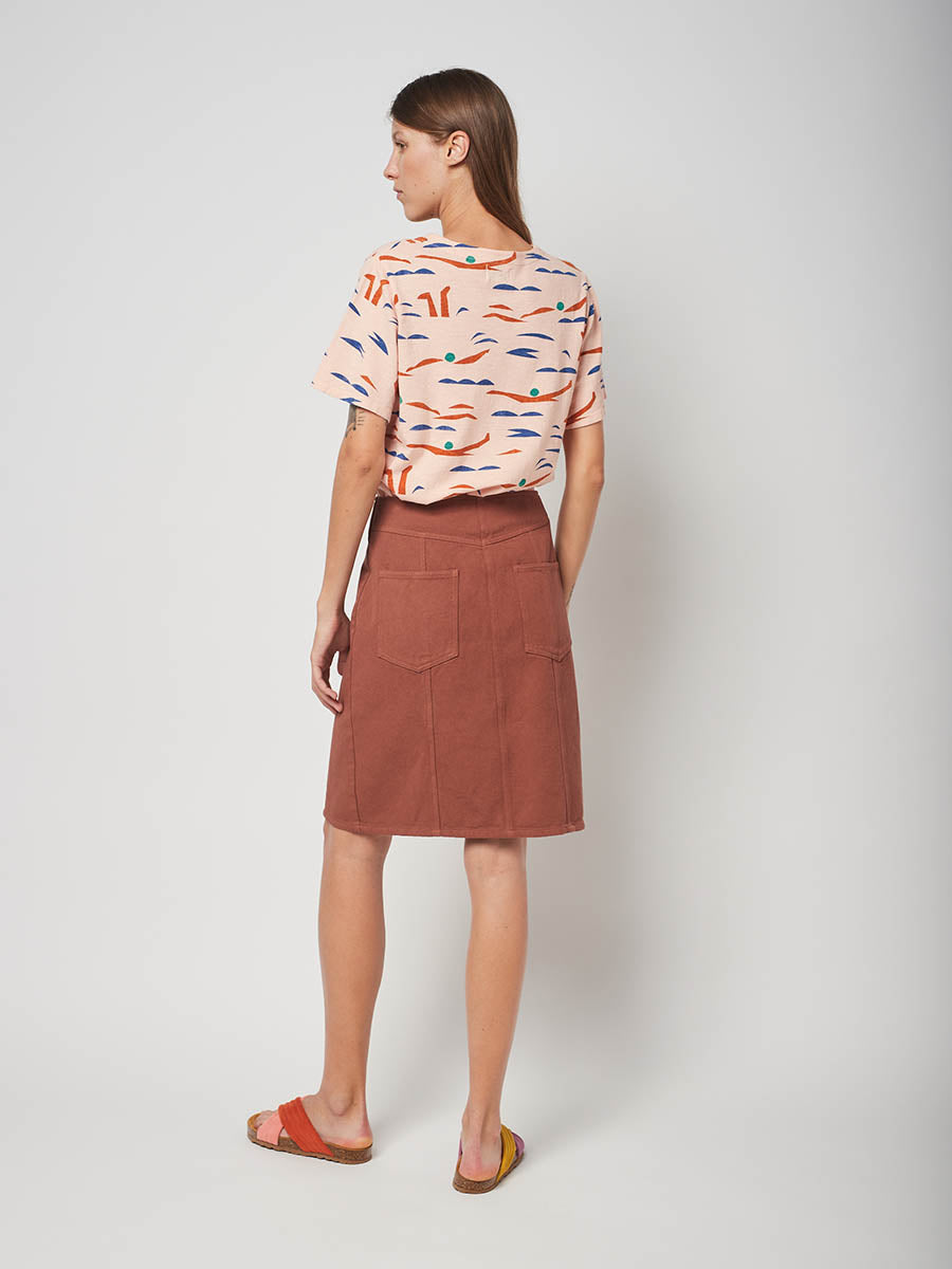 Buttoned High Waist Skirt