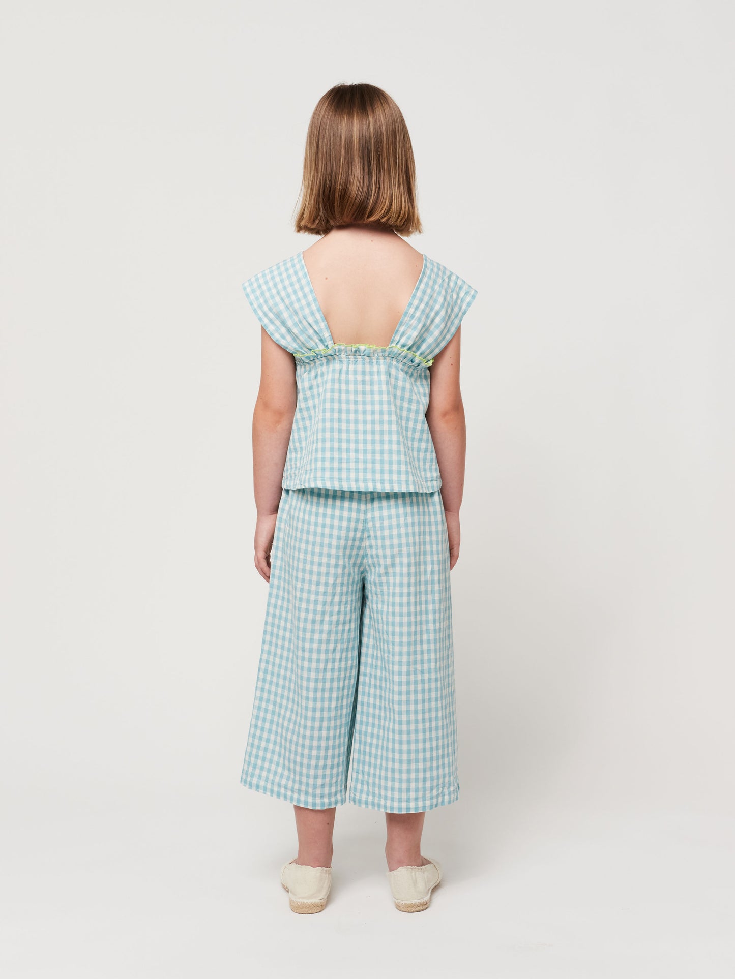 Vichy woven culotte pants