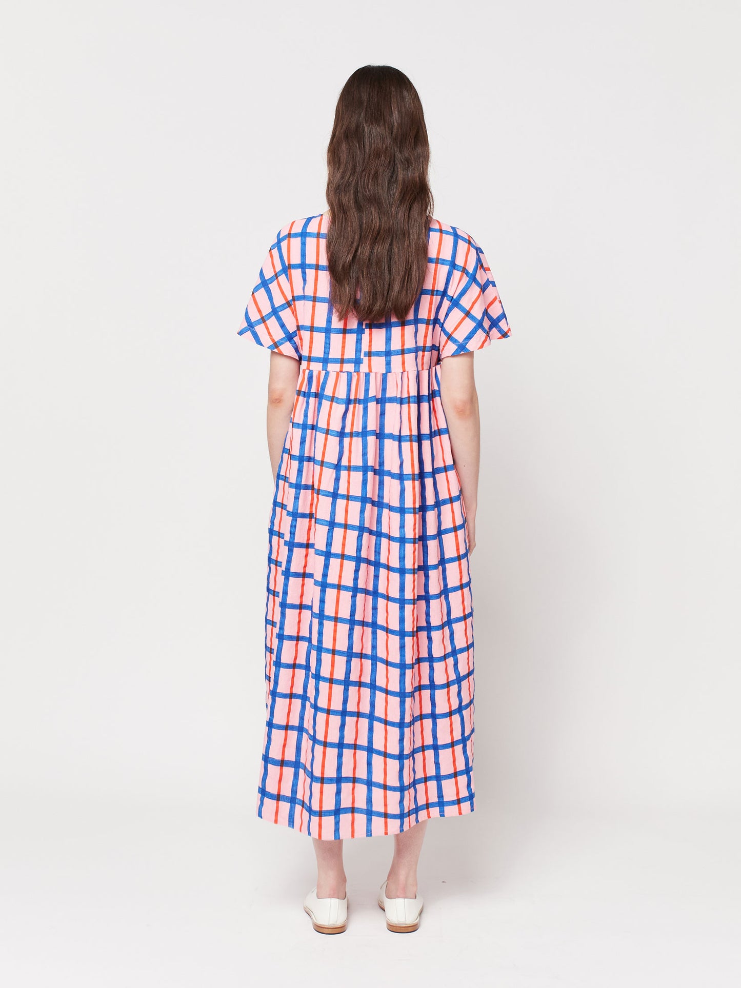 Multicolored checked print dress