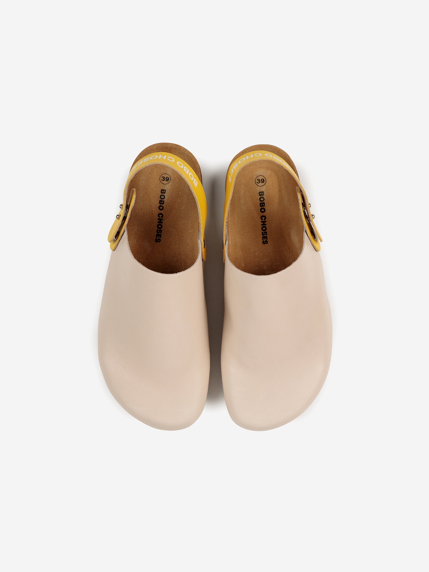 Color block leather clogs