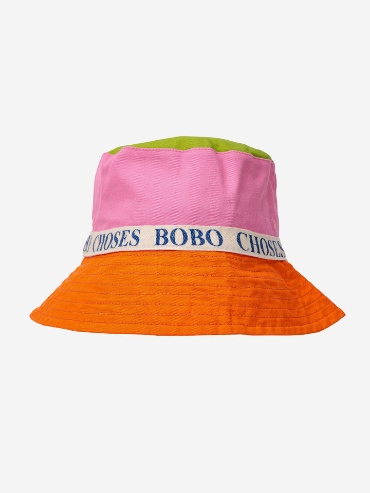 Branded color block bucket hat