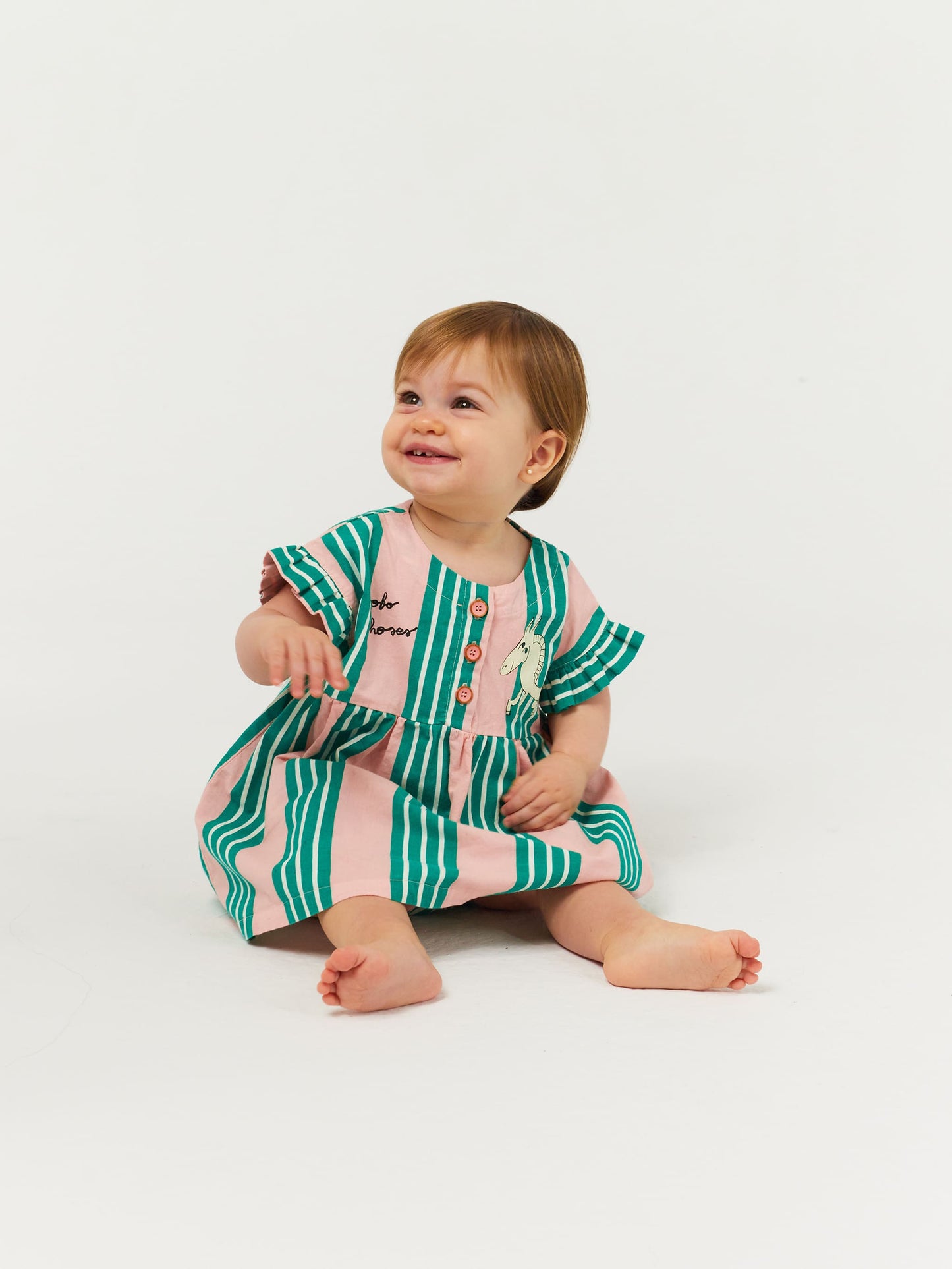 Stripes ruffle dress