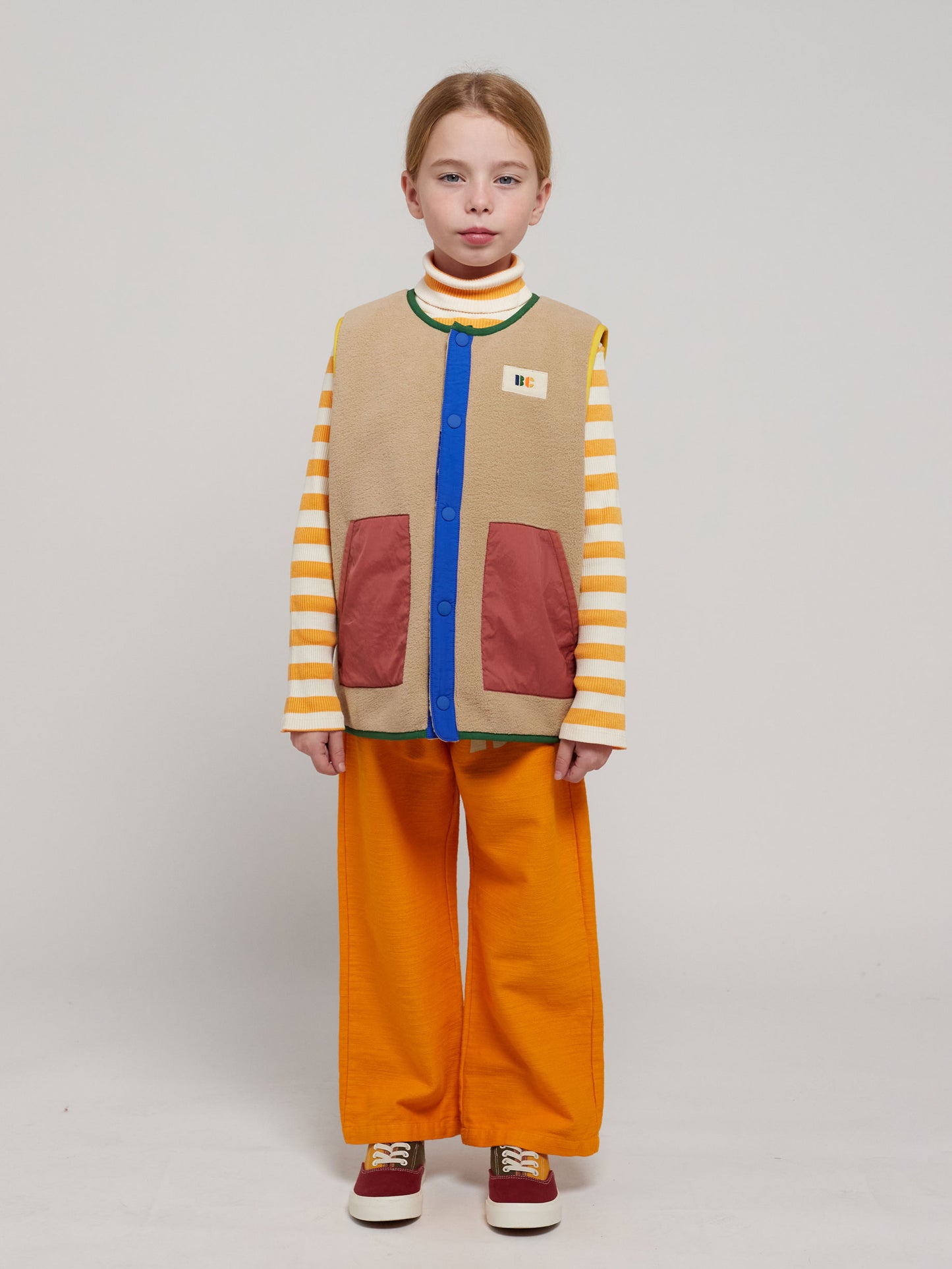 Color Block polar fleece vest