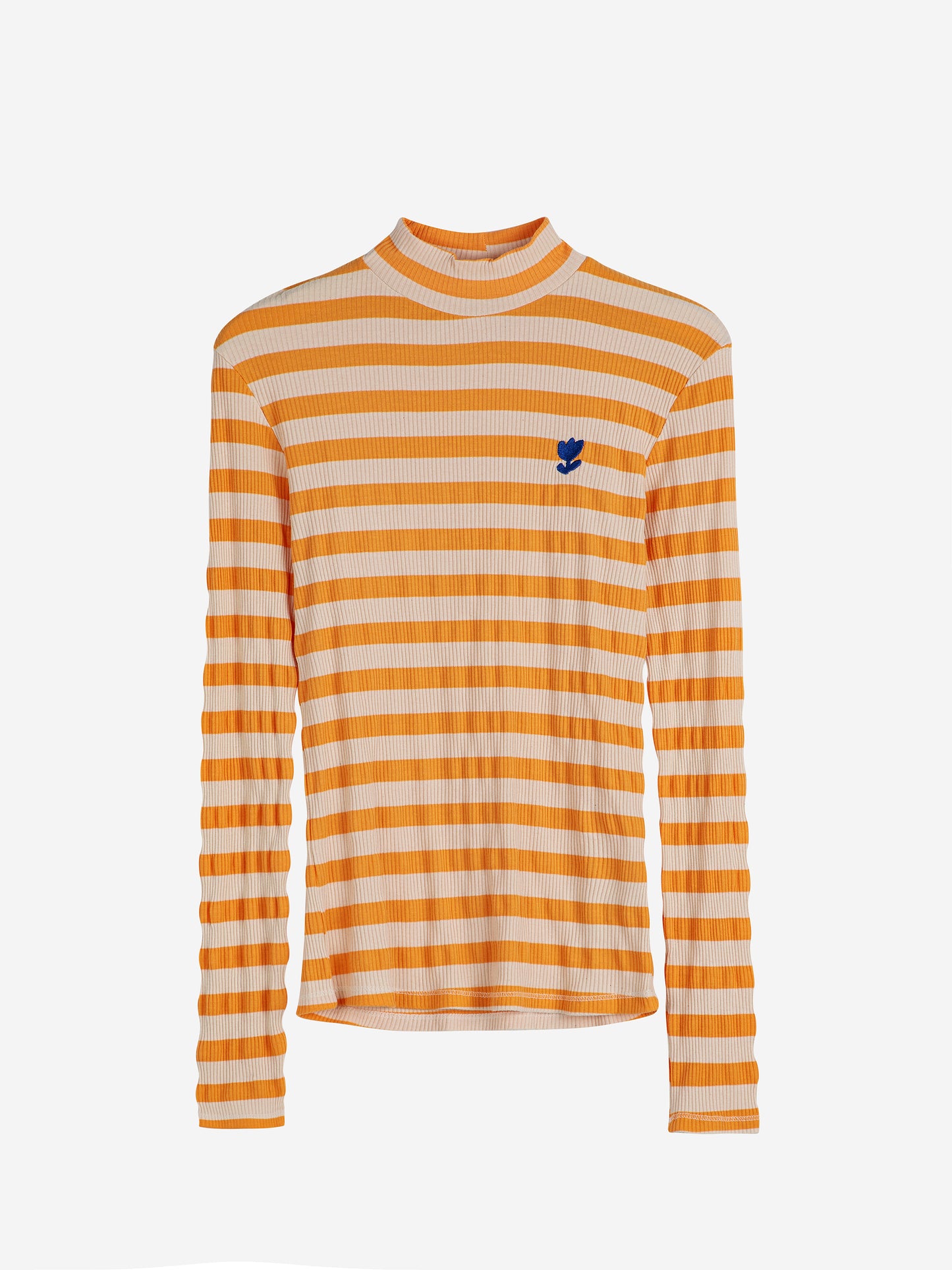 Ribbed striped turtle neck T-shirt