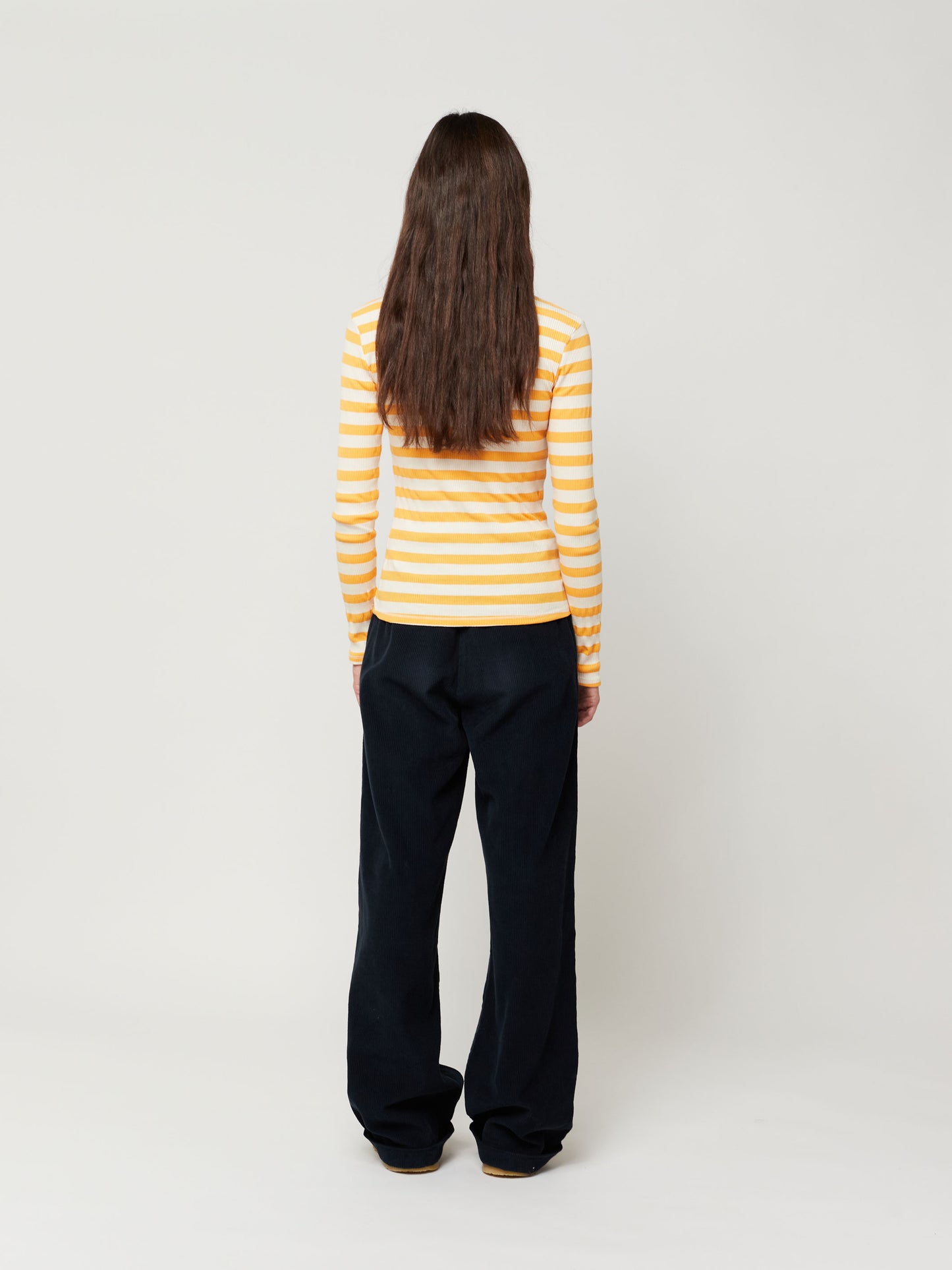 Ribbed striped turtle neck T-shirt