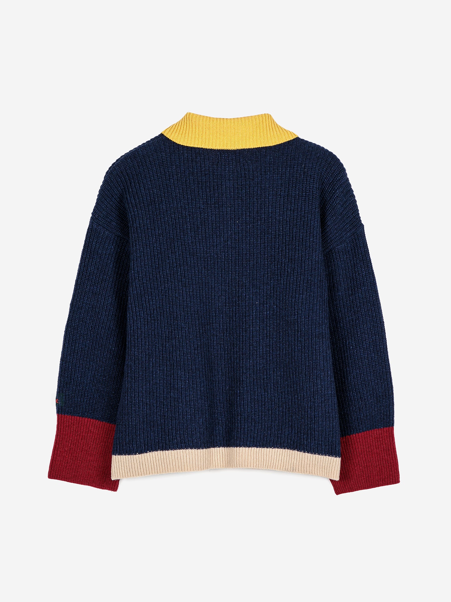 Color block collar cardigan
