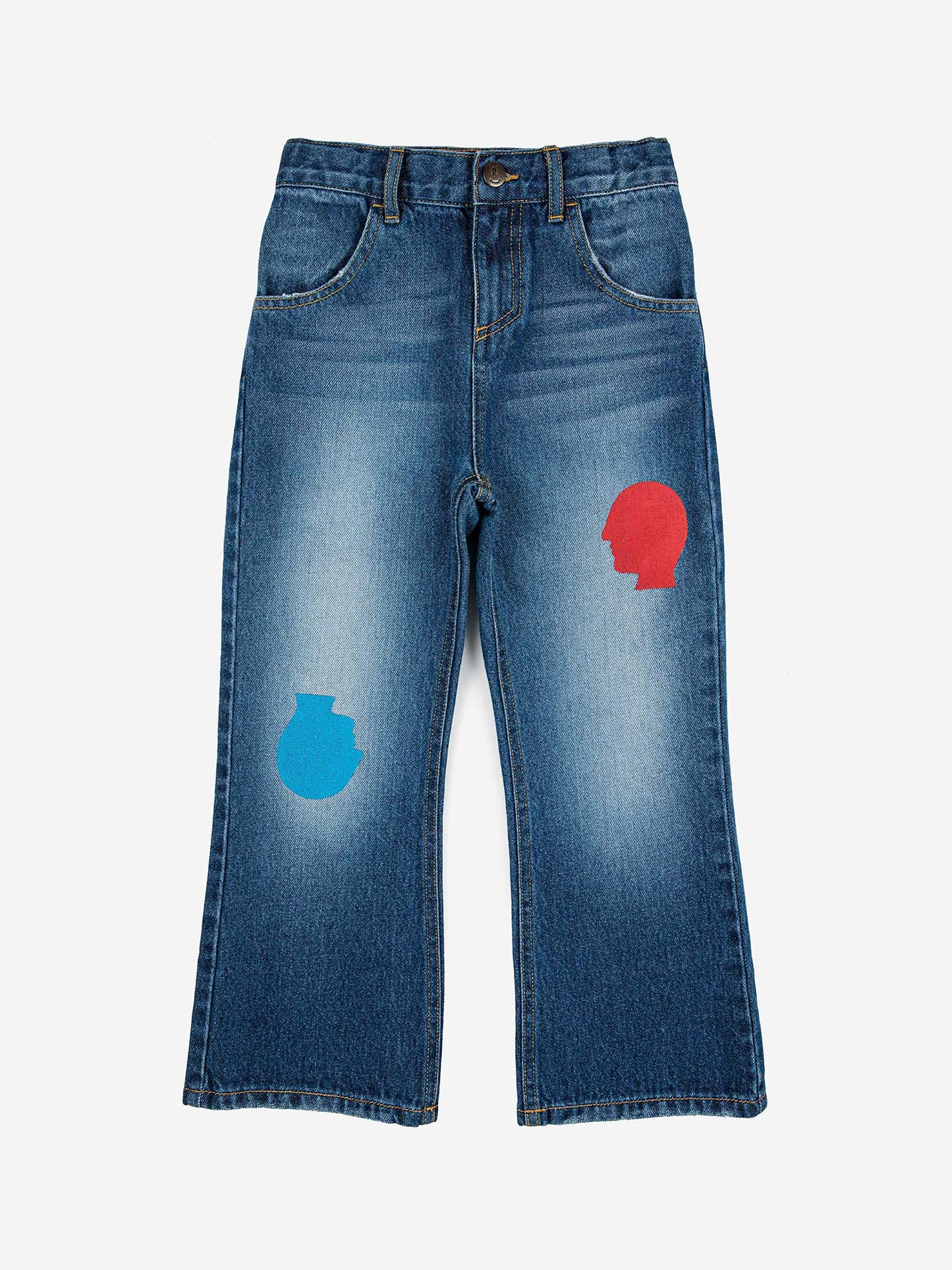 Faces flared denim trousers