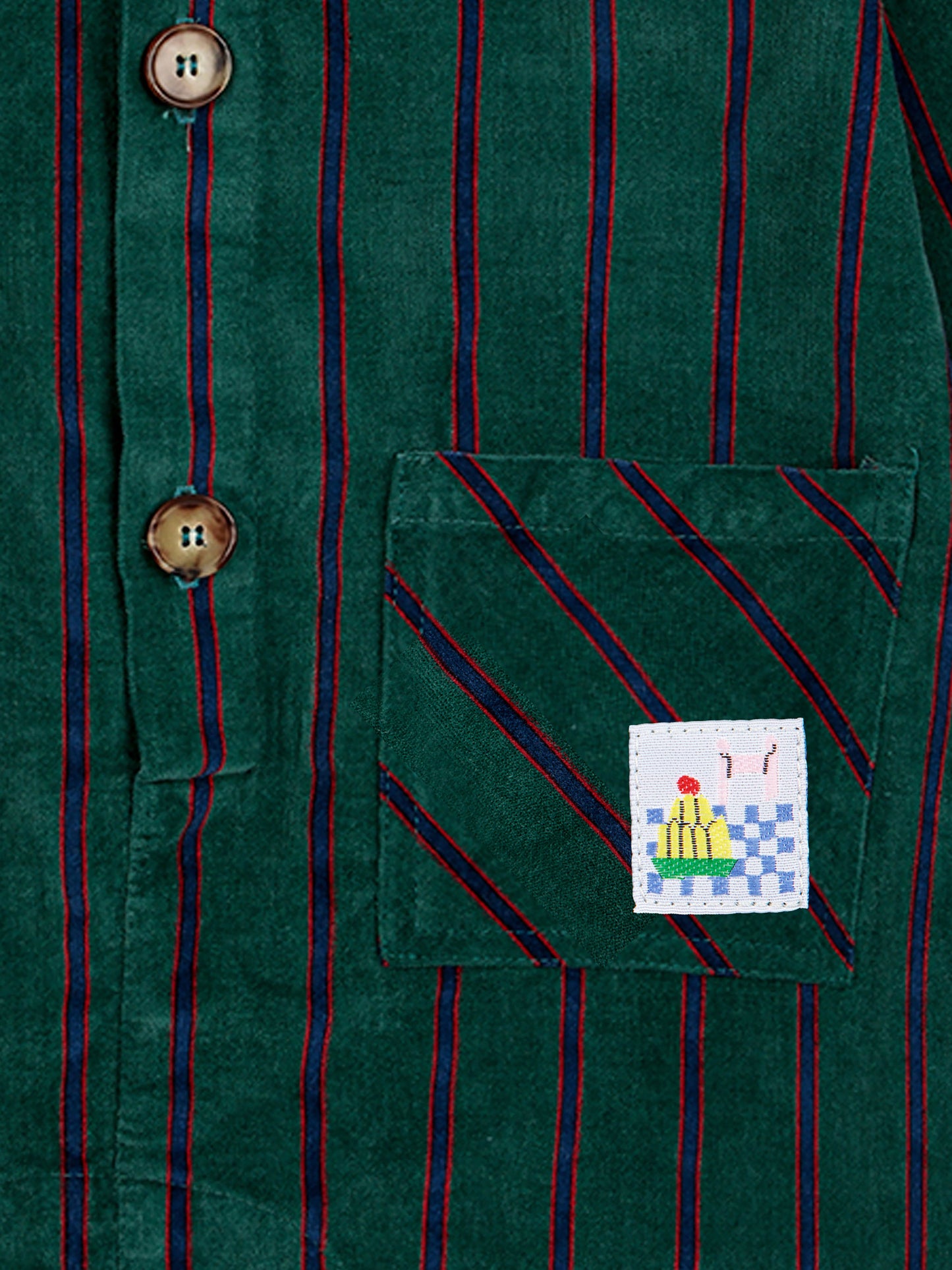 Striped velvet overall