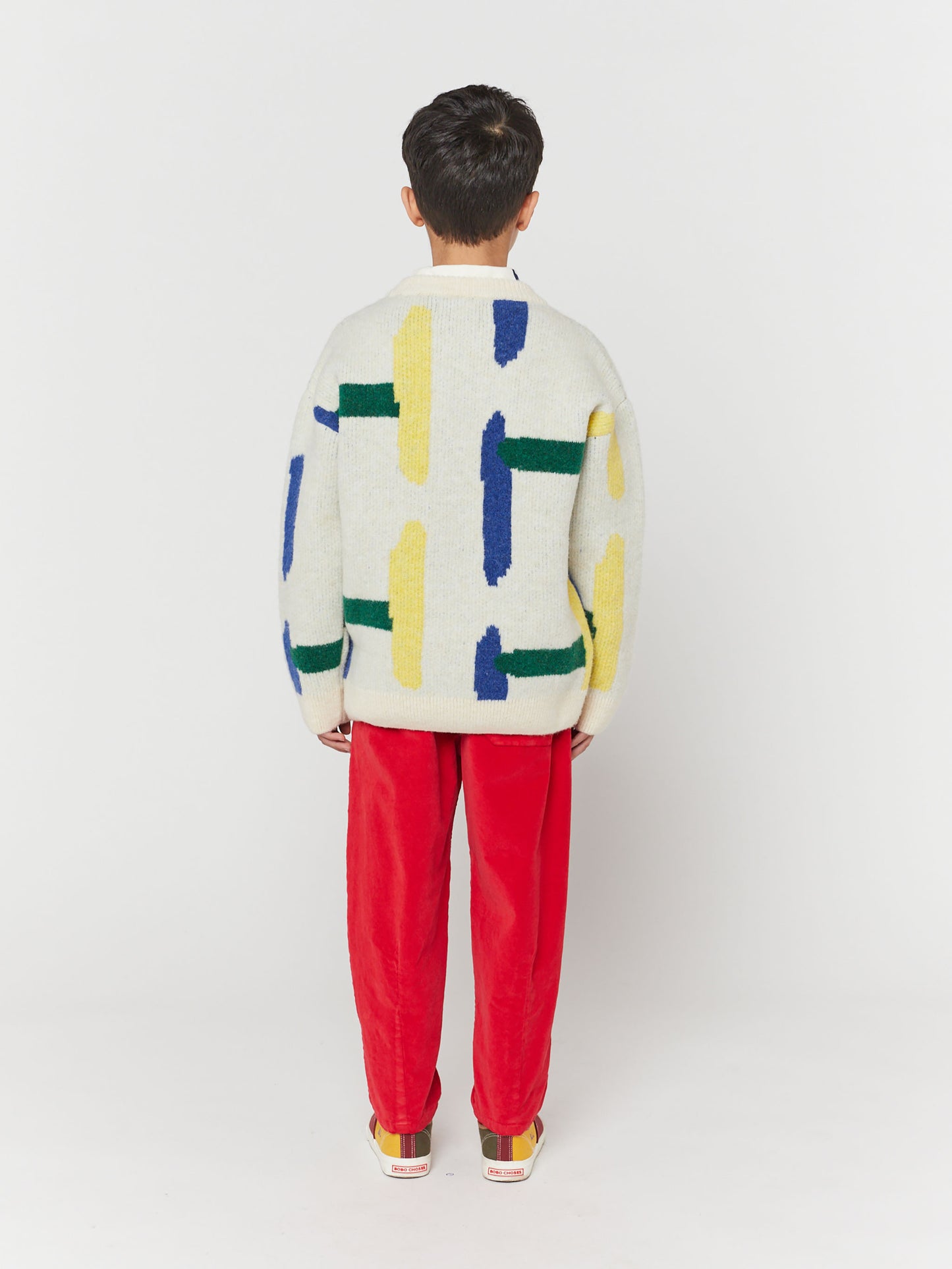 Geometric round neck jumper