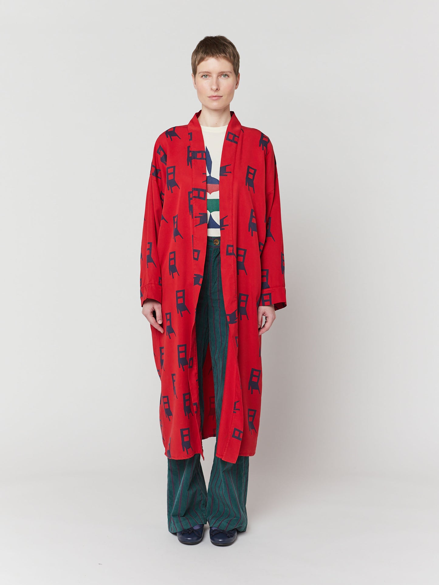 Have A Seat all over lyocell kimono