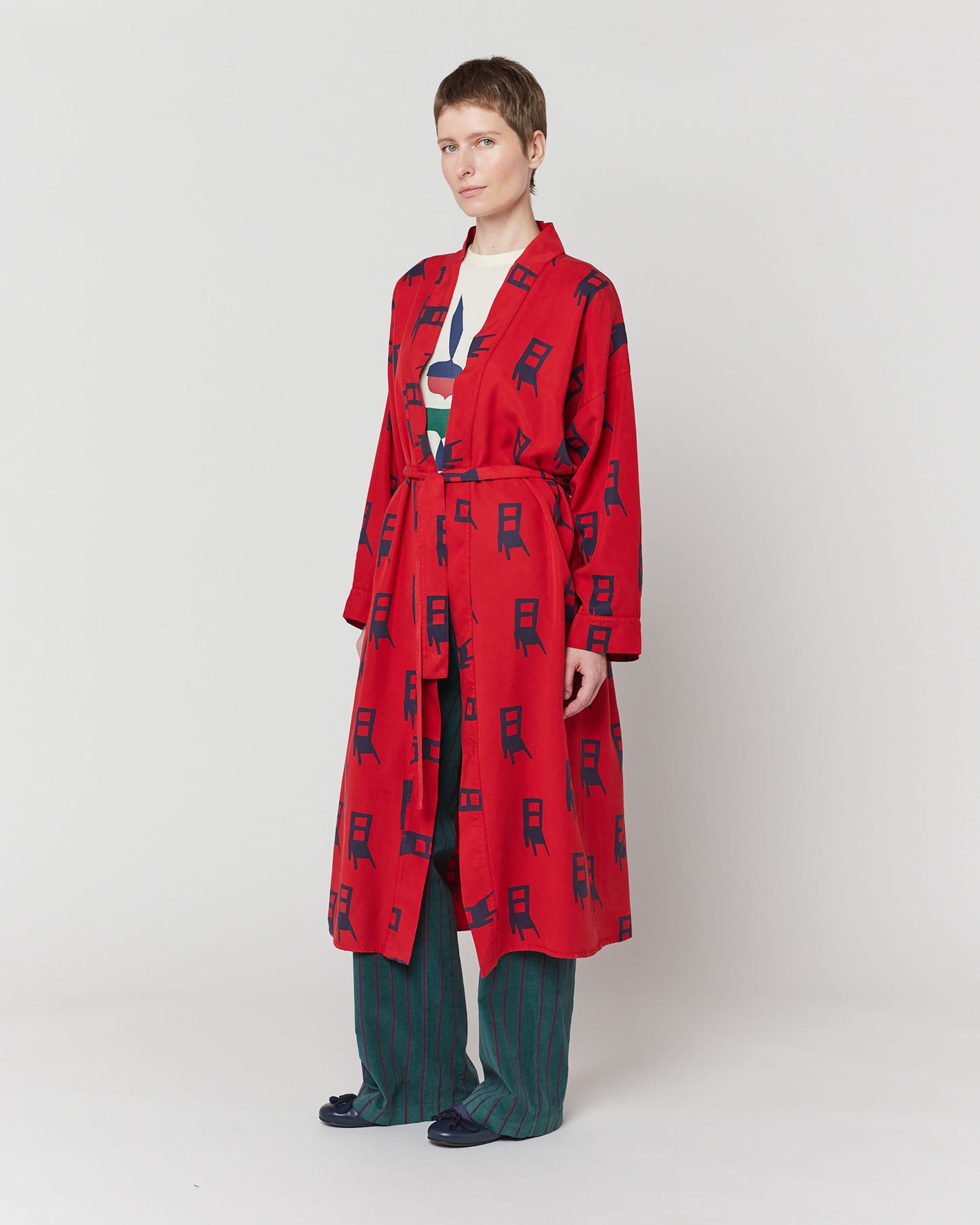 Have A Seat all over lyocell kimono