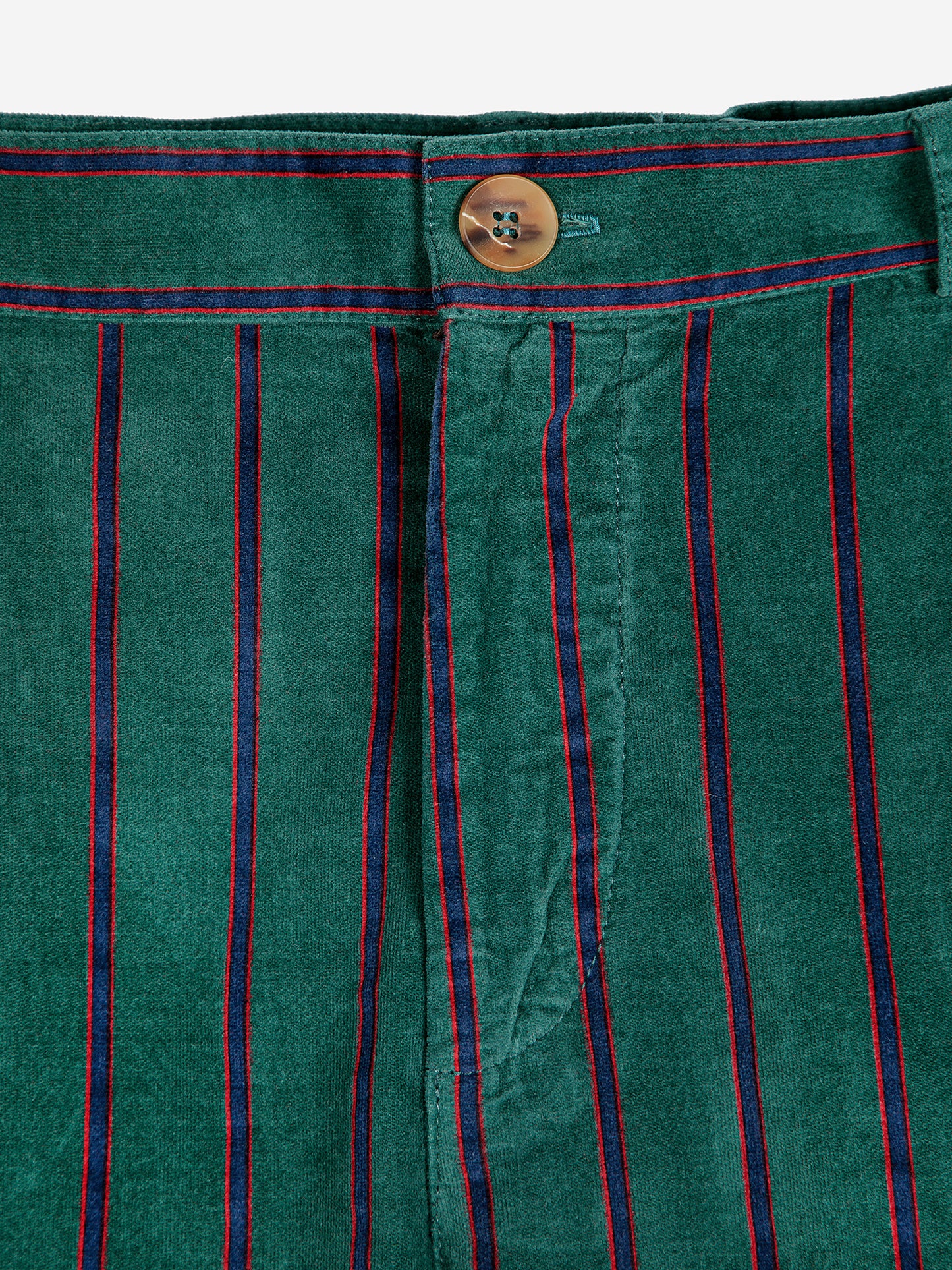 Stripe velvet pleated trousers