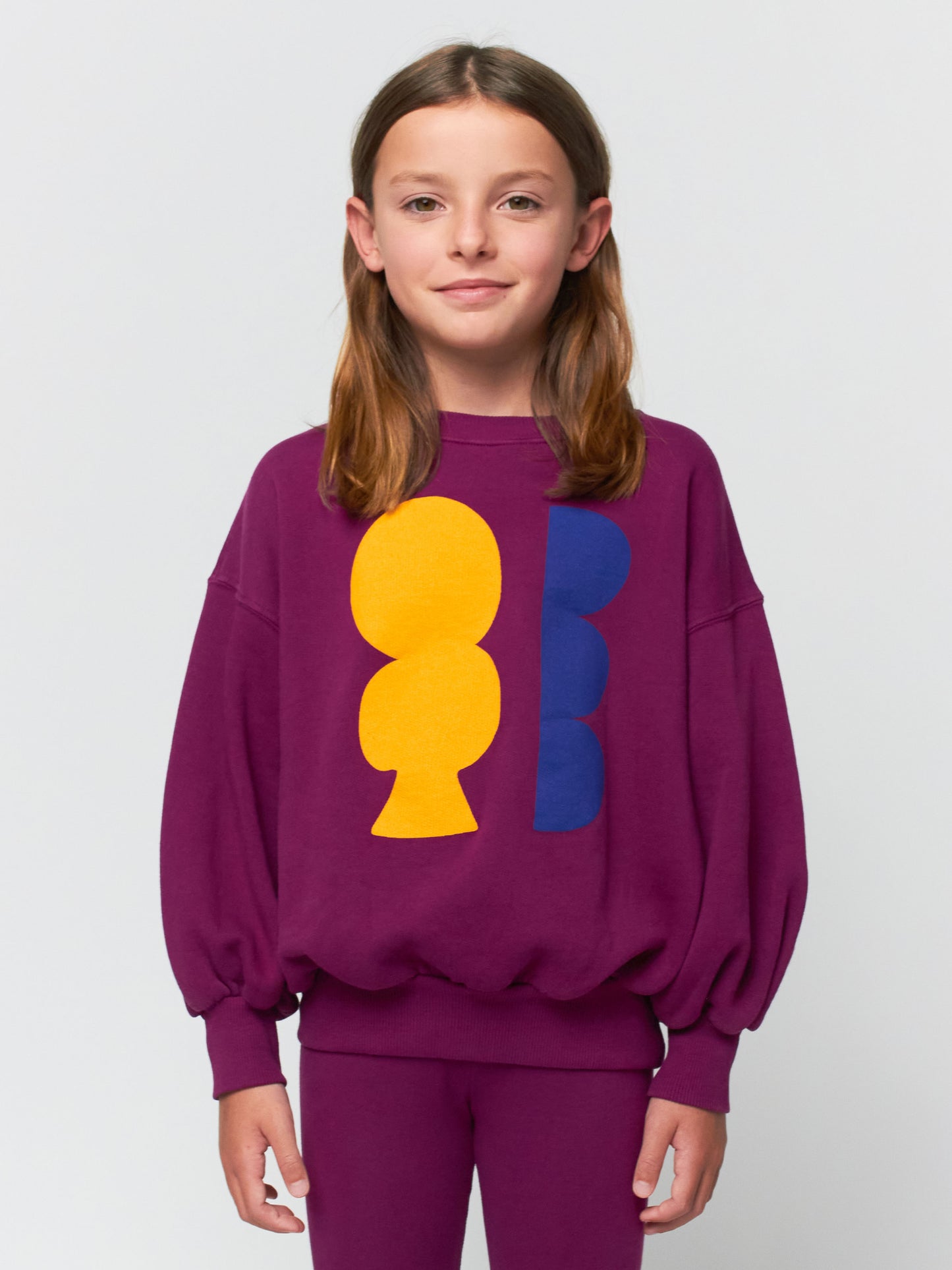 Geometric Shapes puffed sleeves sweatshirt