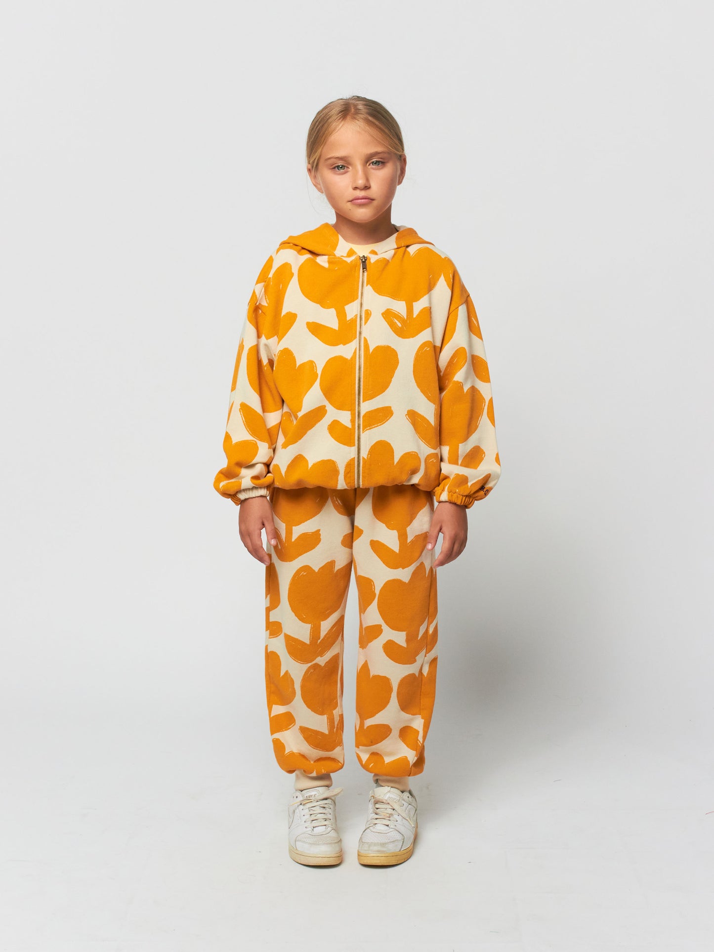 Retro Flowers all over zipped hoddie