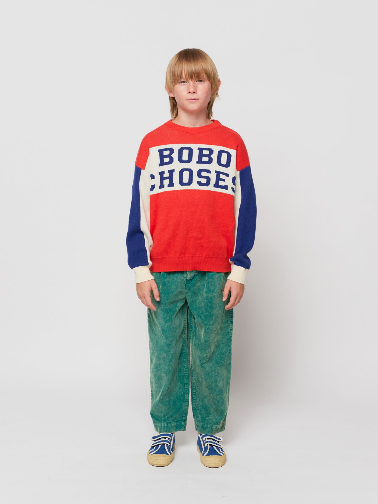 Bobo Choses color block intarsia jumper