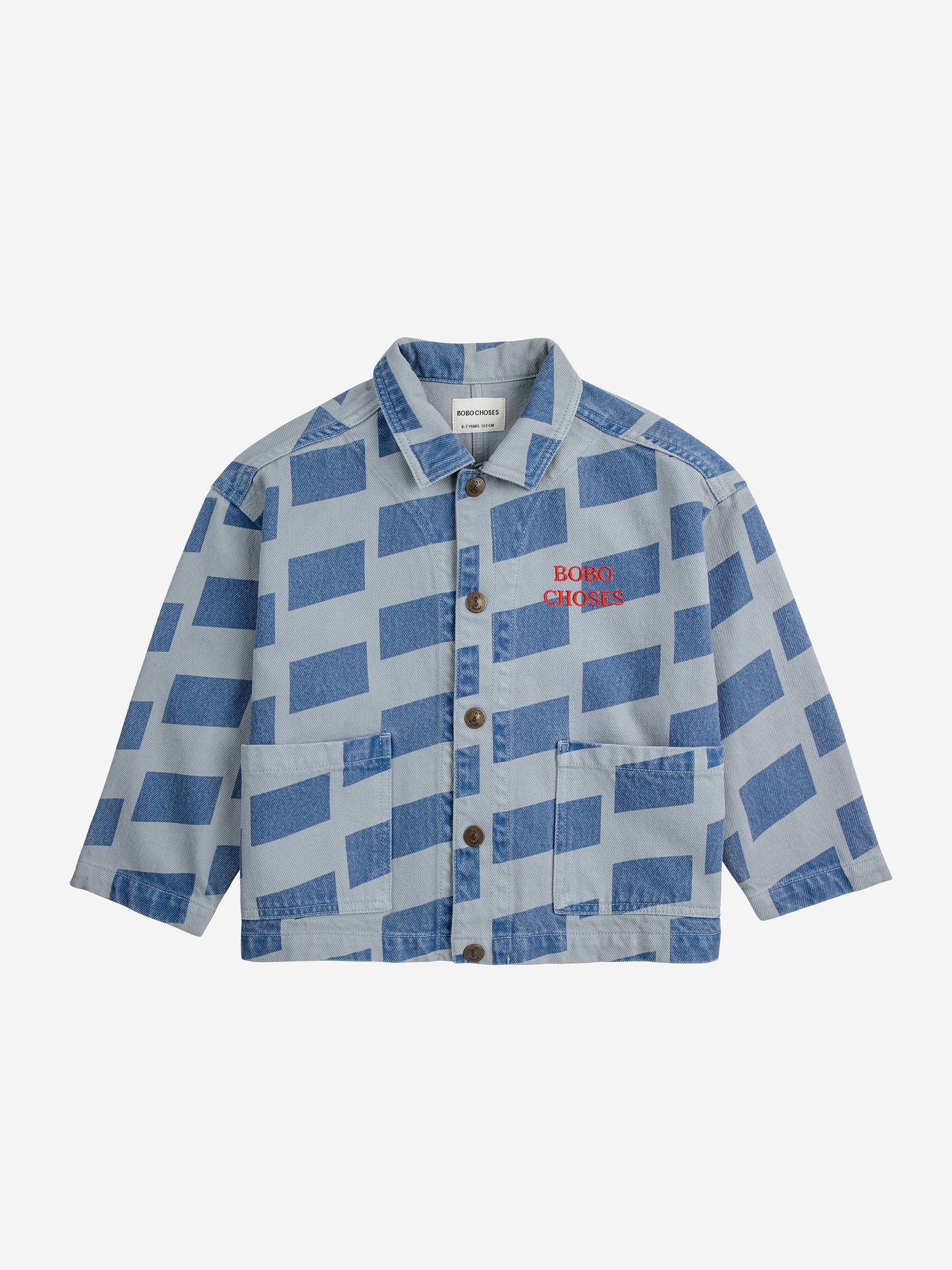 Checker all over denim jacket