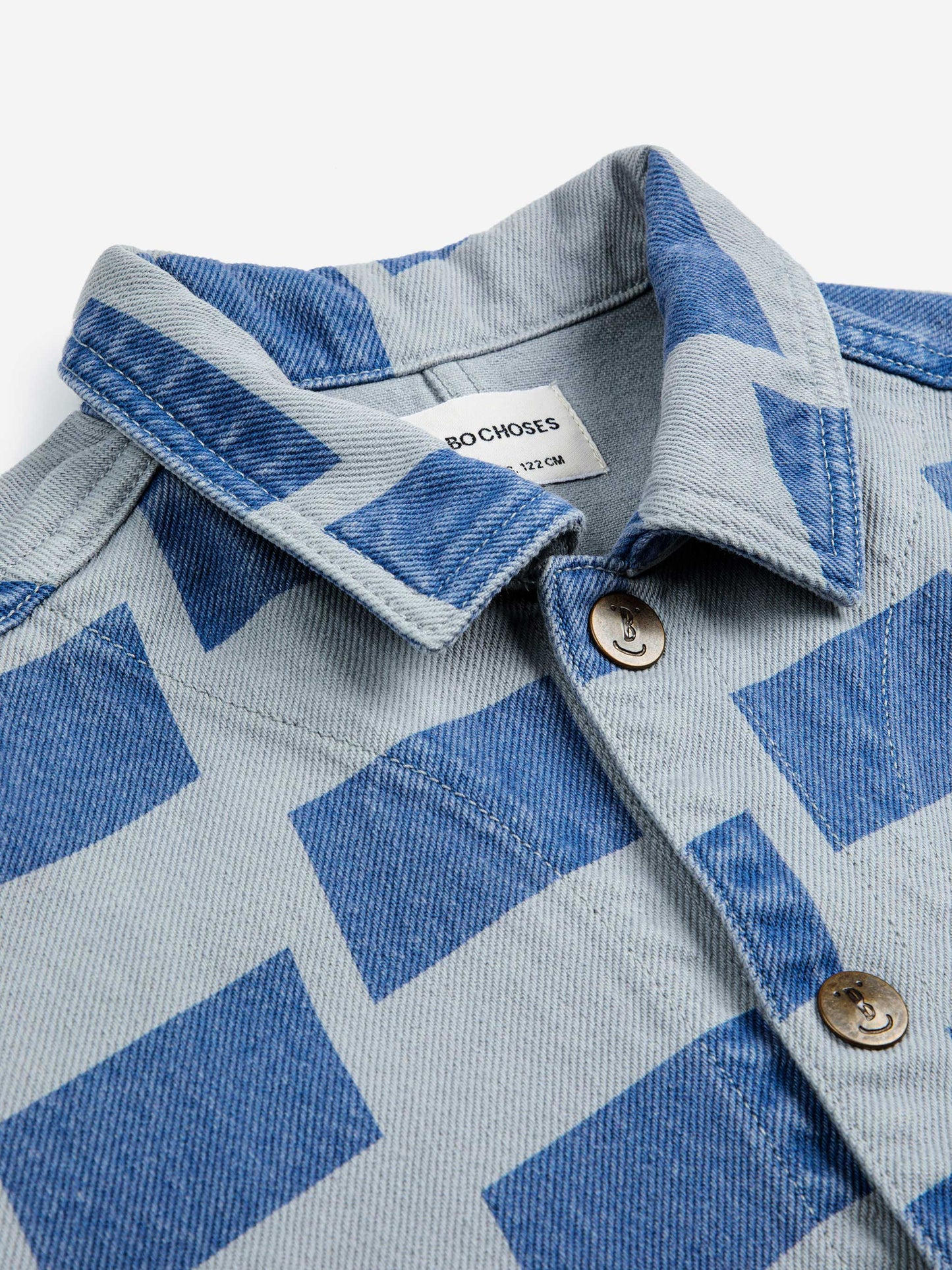 Checker all over denim jacket