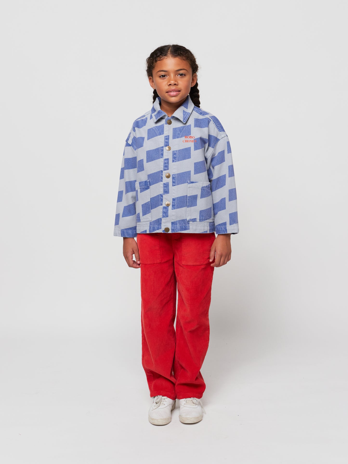 Checker all over denim jacket