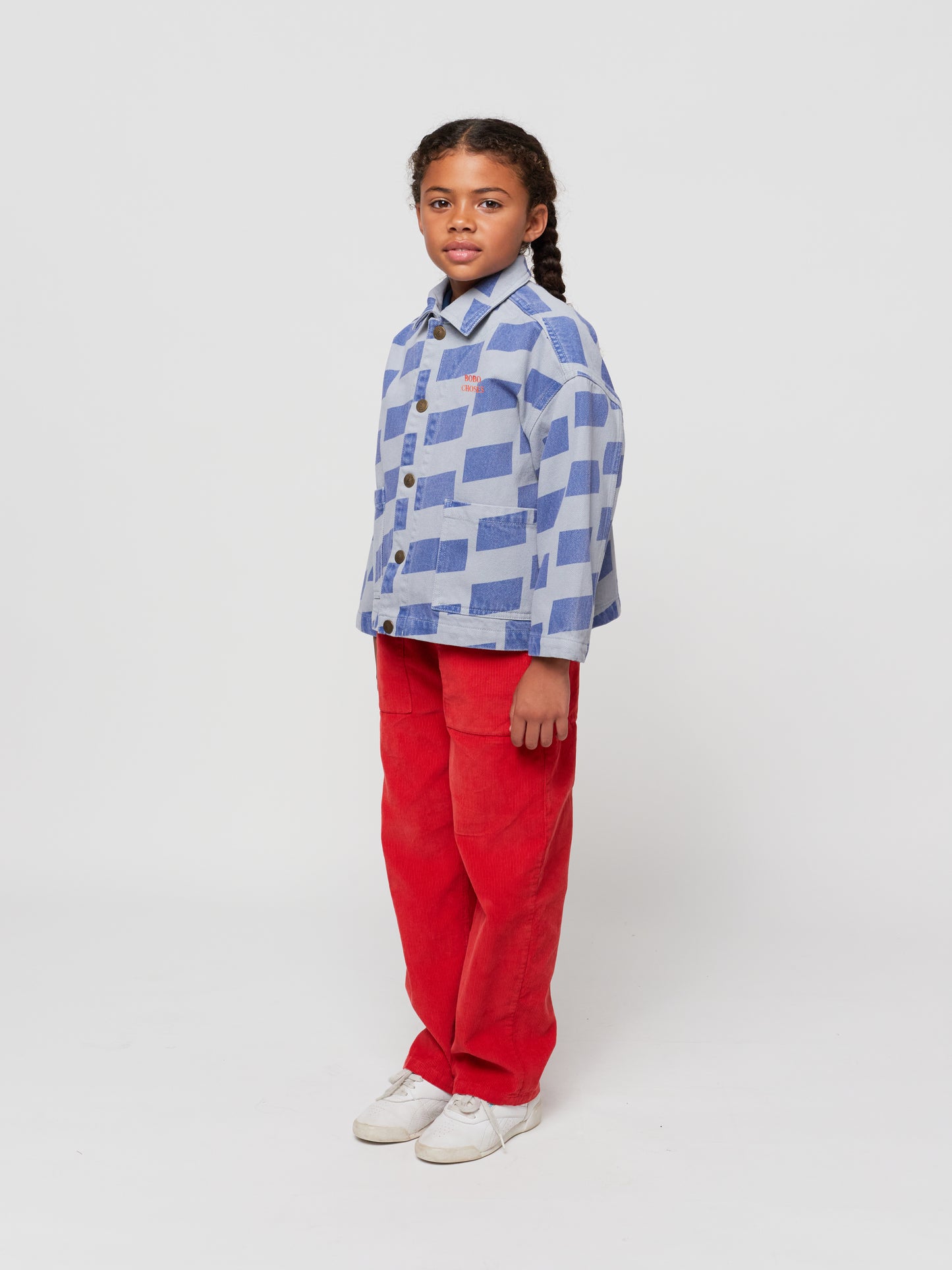 Checker all over denim jacket