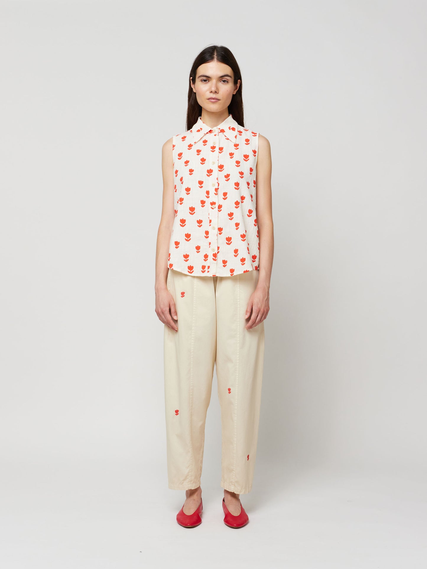 Retro Small Flowers sleeveless shirt