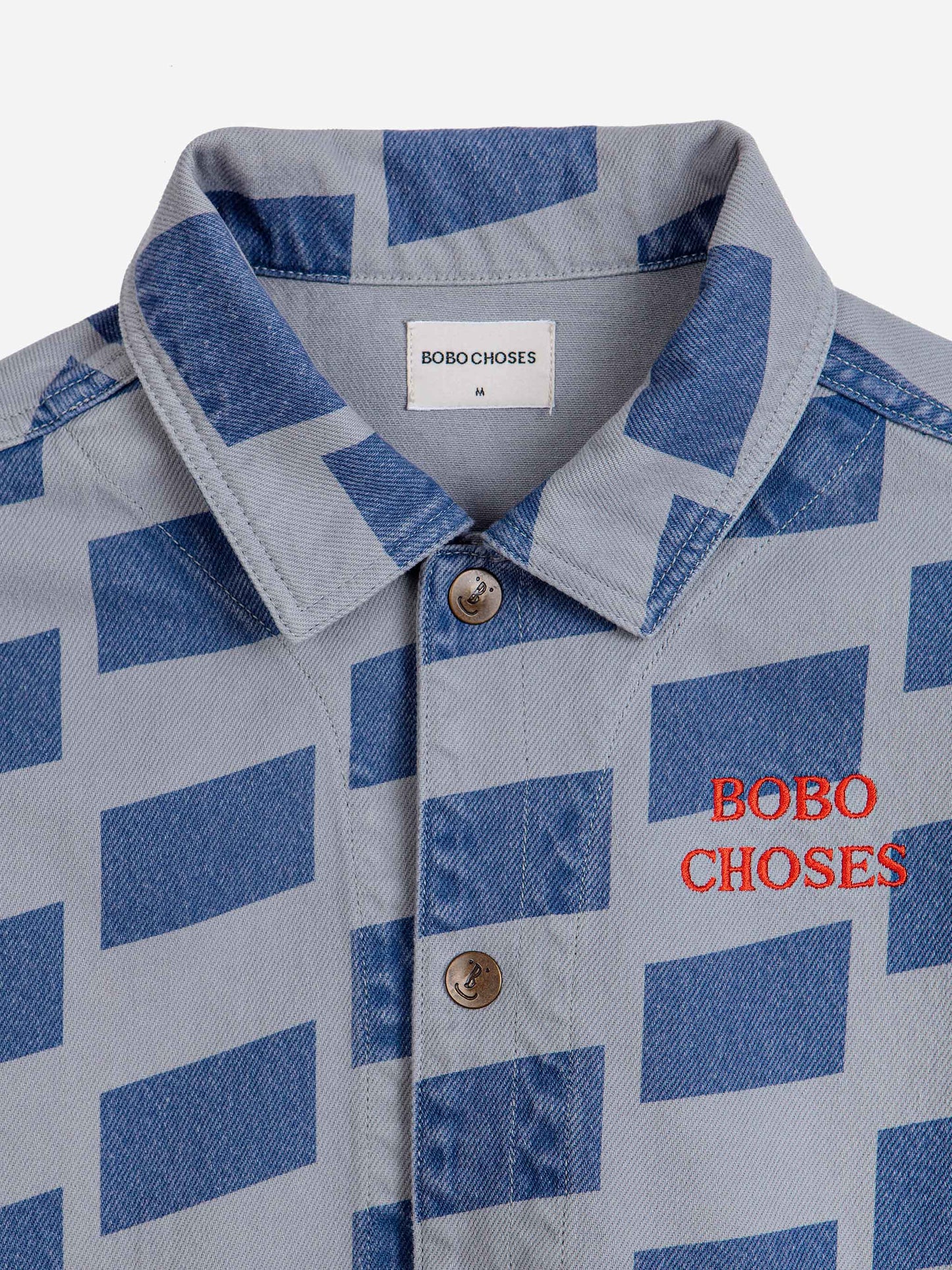 Checkered all over denim jacket