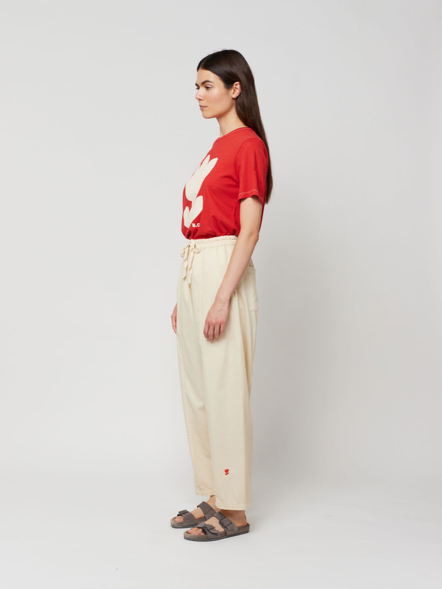 Pantalón unisex bordado flores
