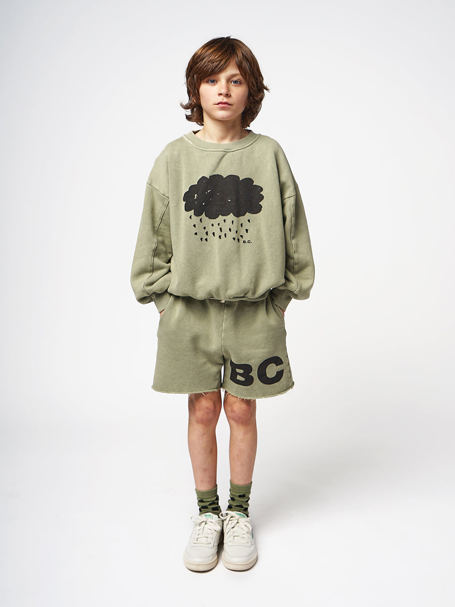 BC green fleece bermudas
