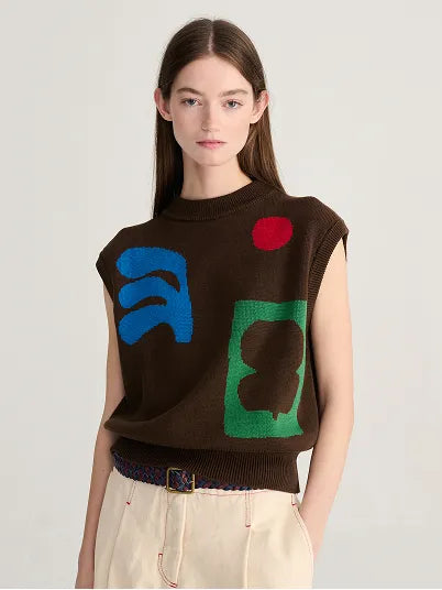Plant Seal jacquard cotton vest