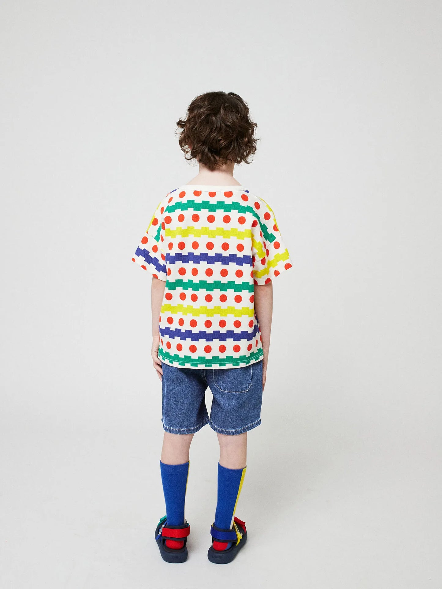 Smiling 미드 블루 데님 버뮤다 쇼츠