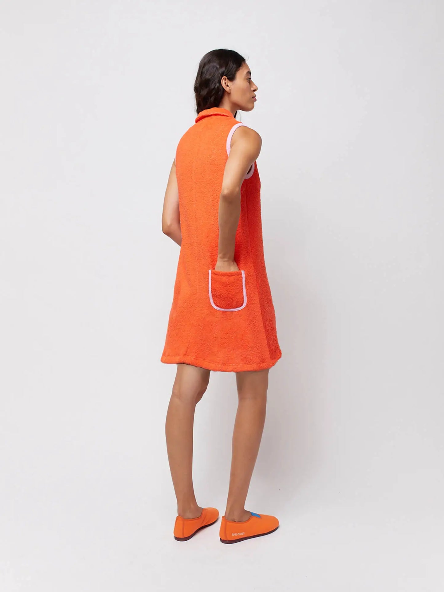 Ribbon Gift color block towel dress