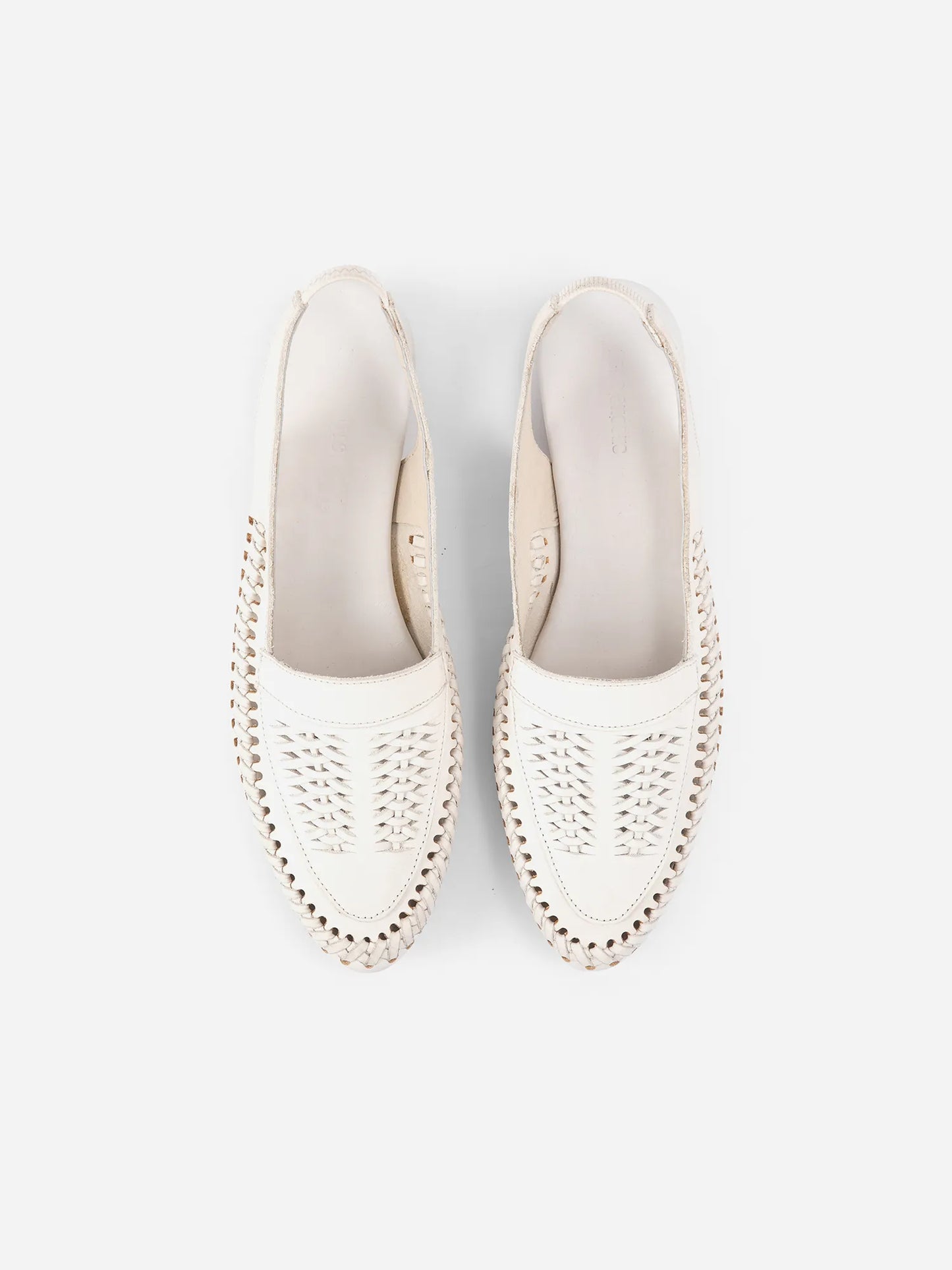 Braided leather slingback flat shoes