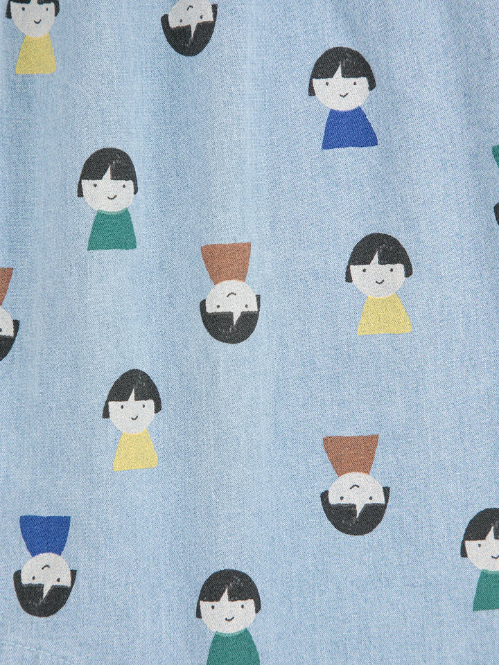 Granota denim clara estampat Game Pawns