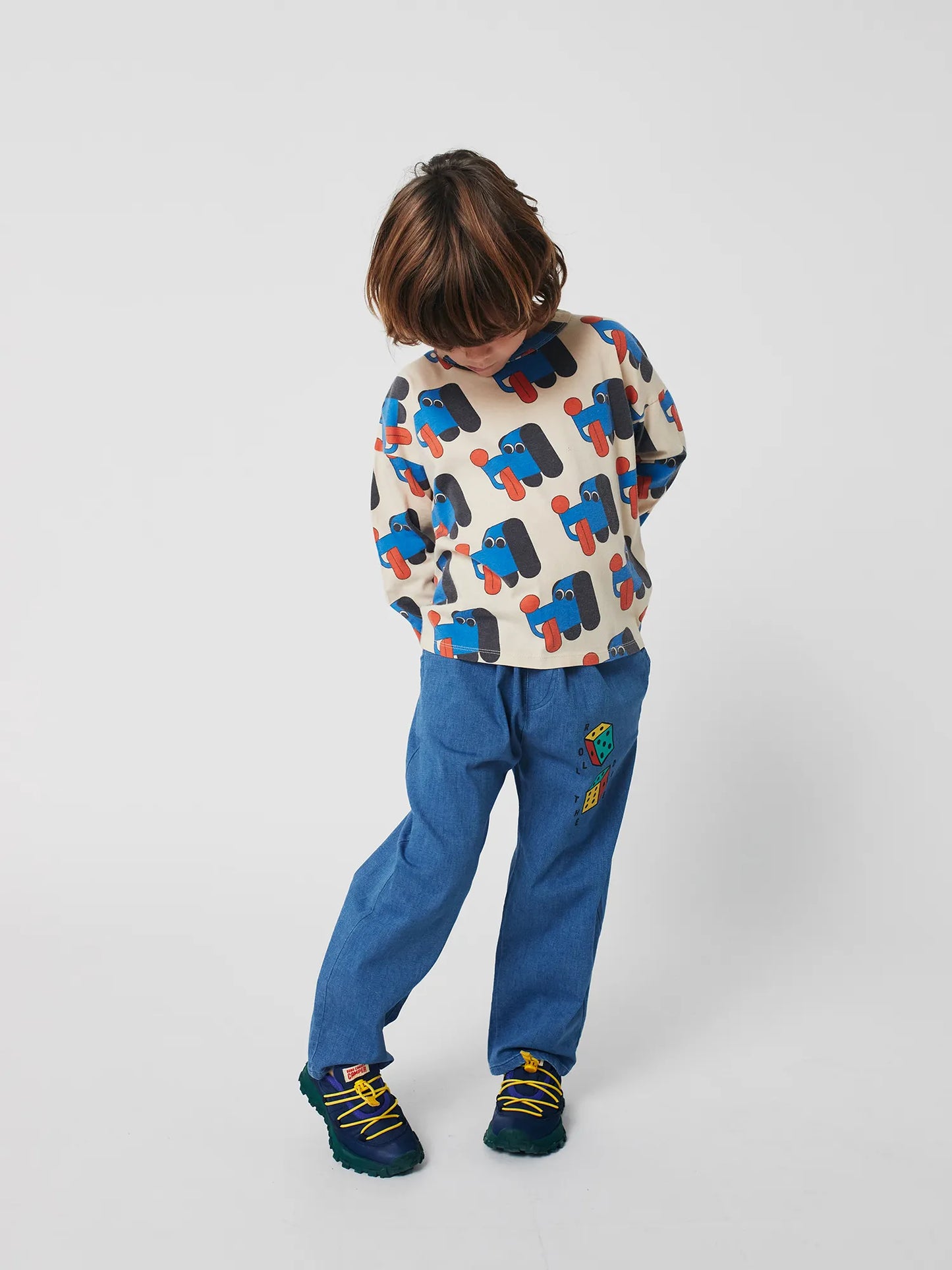 Roll the dice light denim pants look