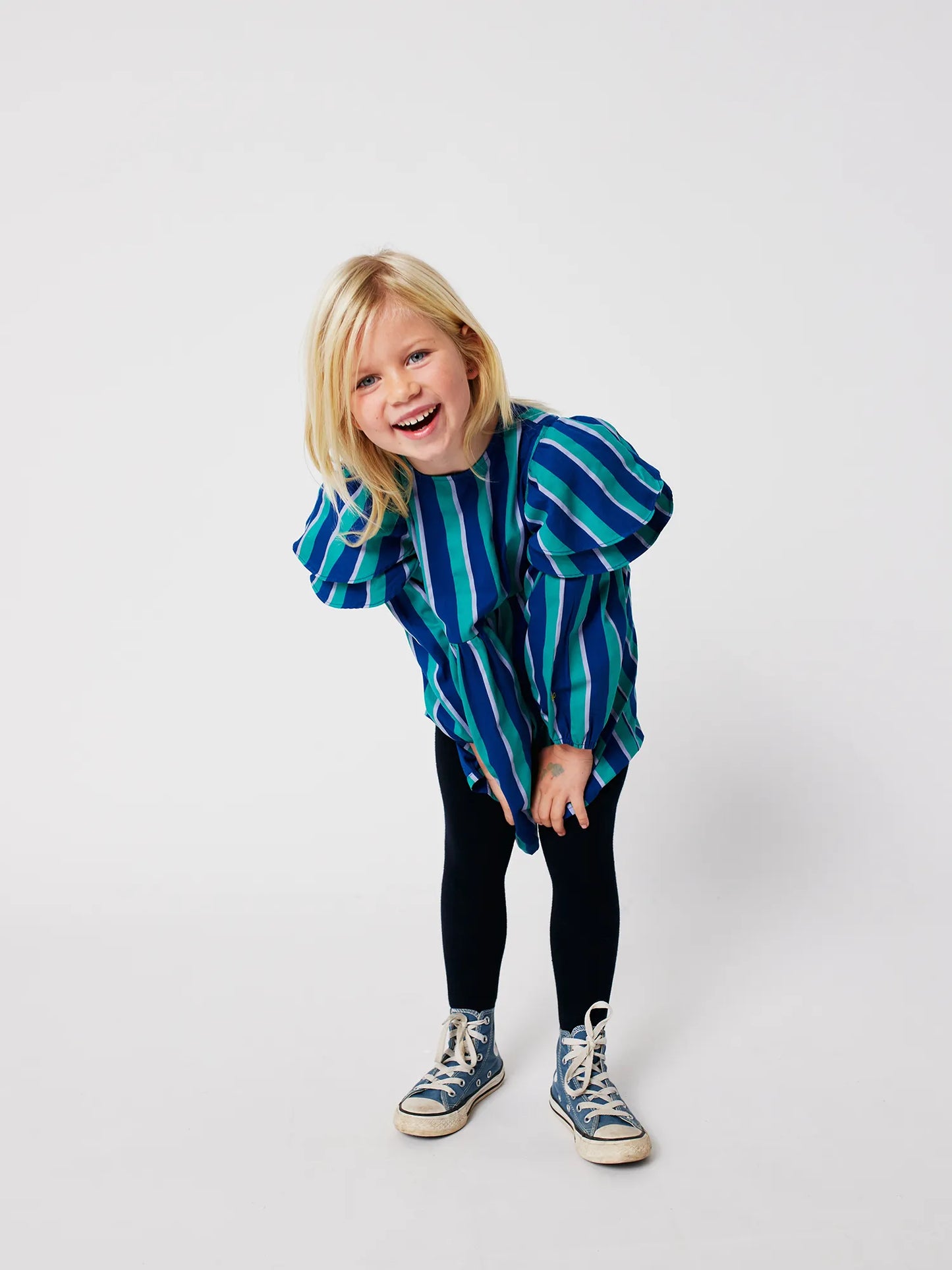 Gewebtes Kleid mit Streifen