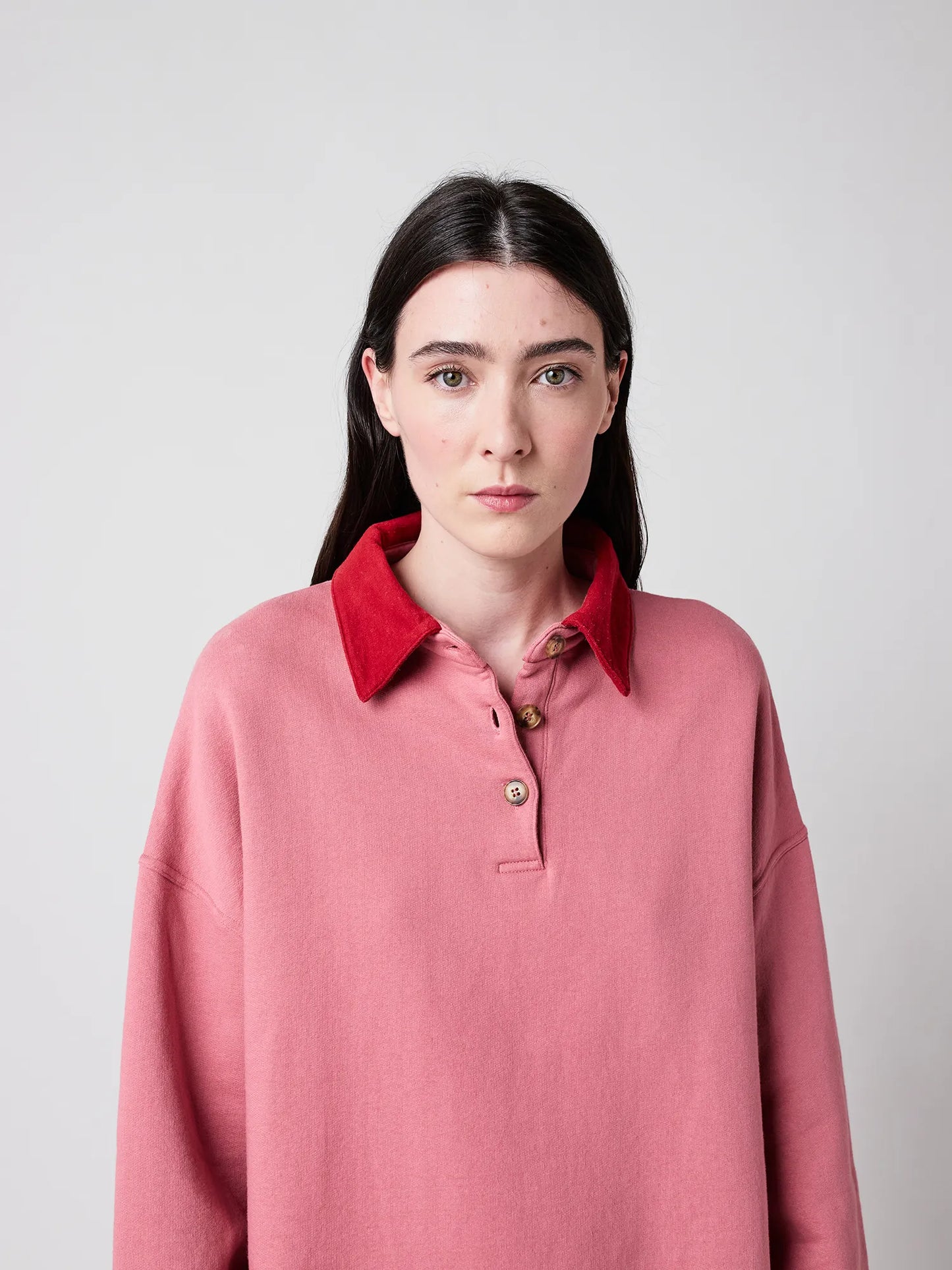 Colour block polo oversize sweatshirt