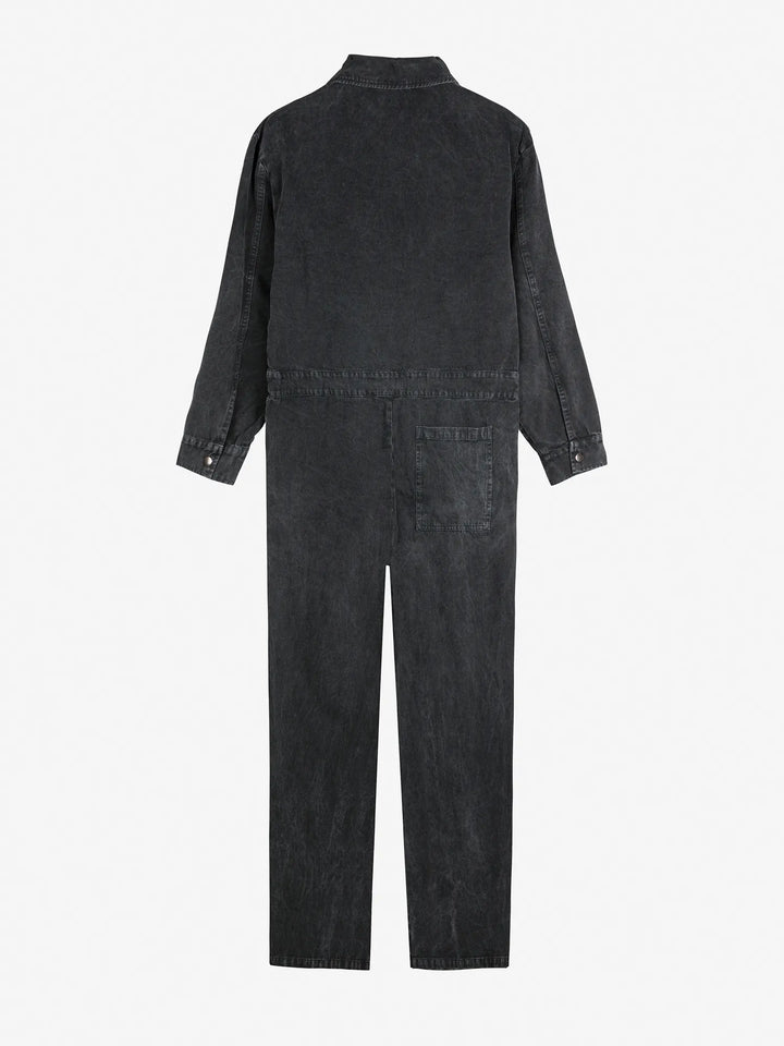 Denim zip-up jumpsuit
