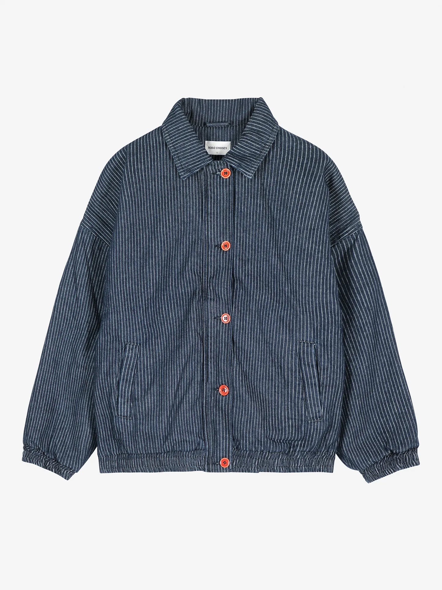 Jaqueta bomber de ratlles denim