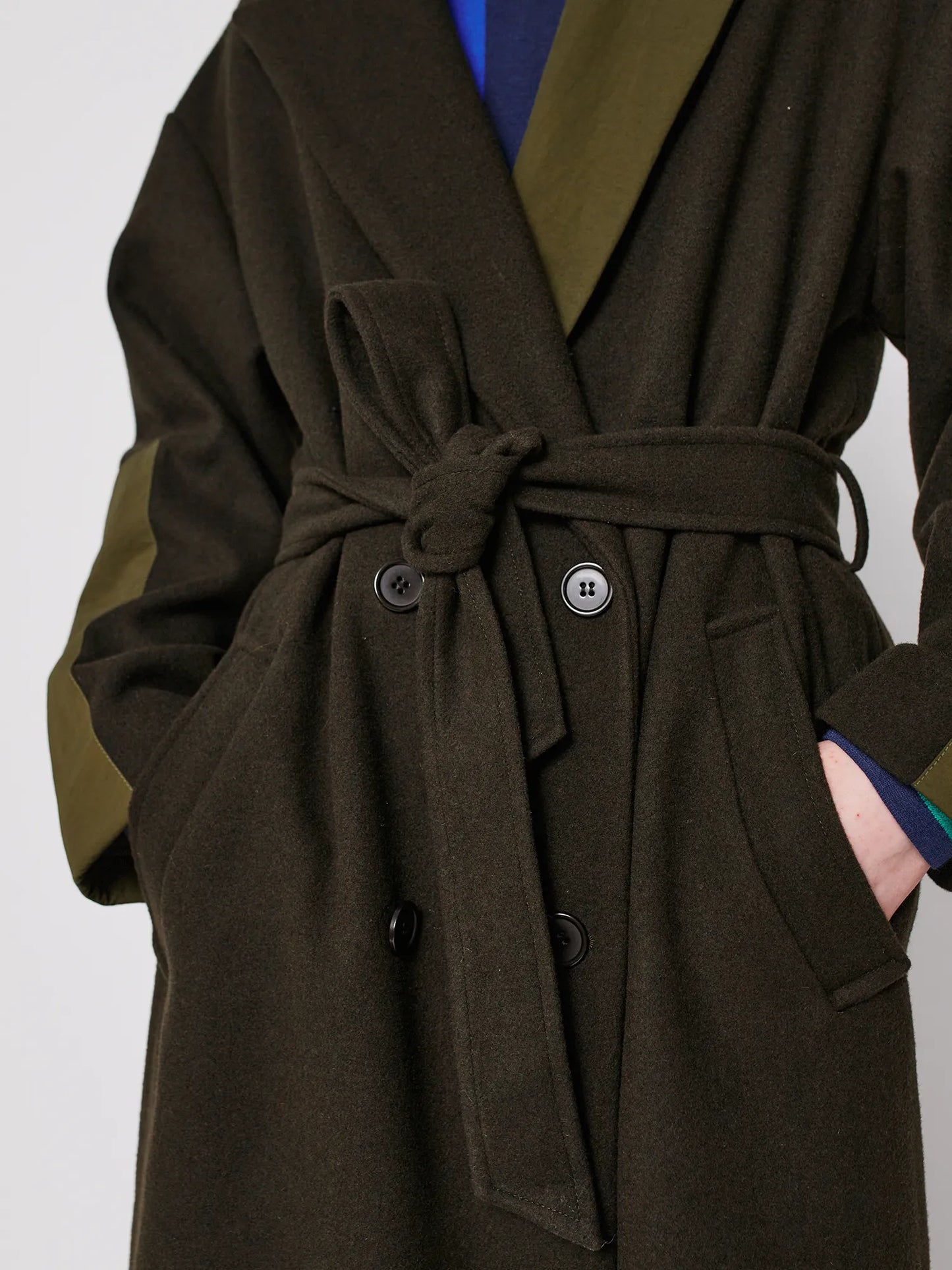 Wool blend long coat