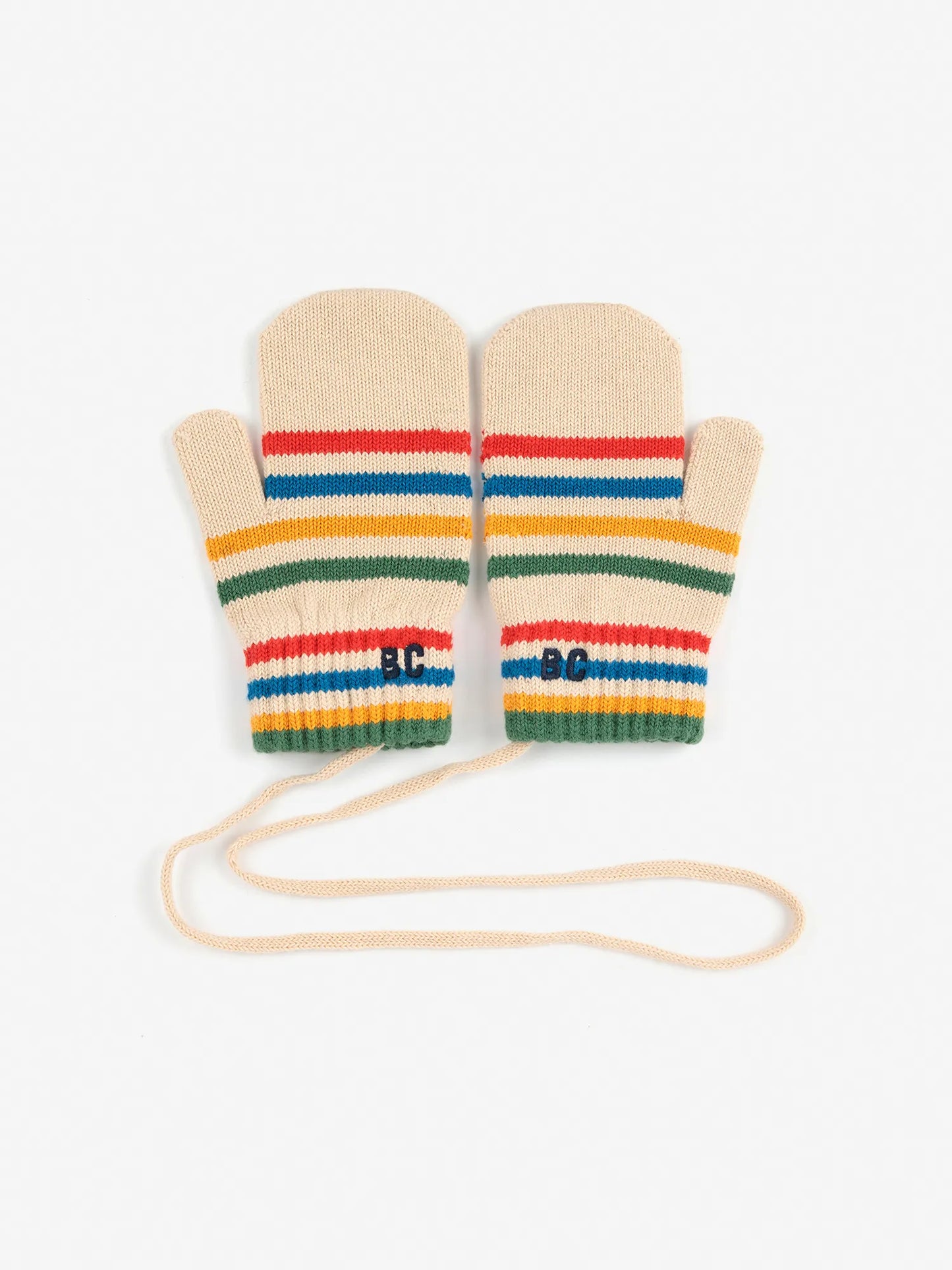 Tic Tac Toe knitted striped mittens