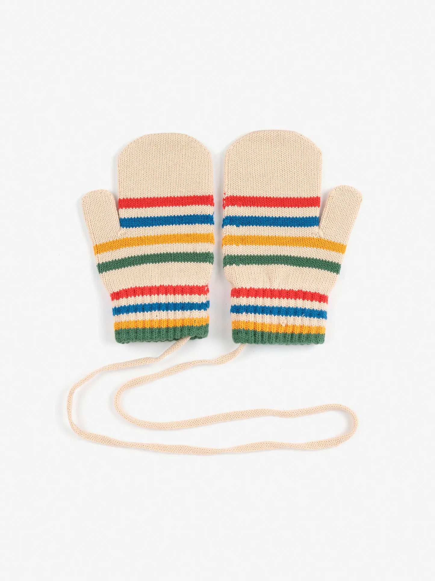 Tic Tac Toe knitted striped mittens