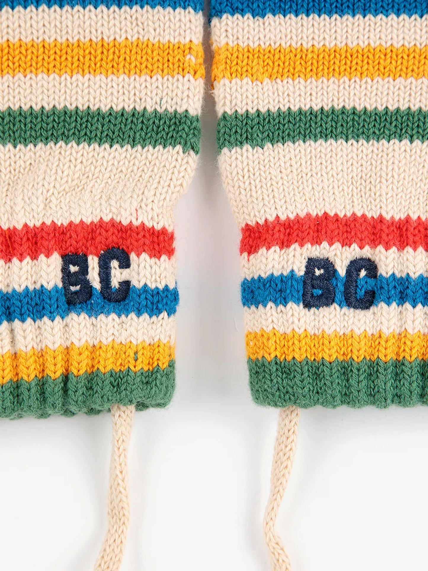 Tic Tac Toe knitted striped mittens
