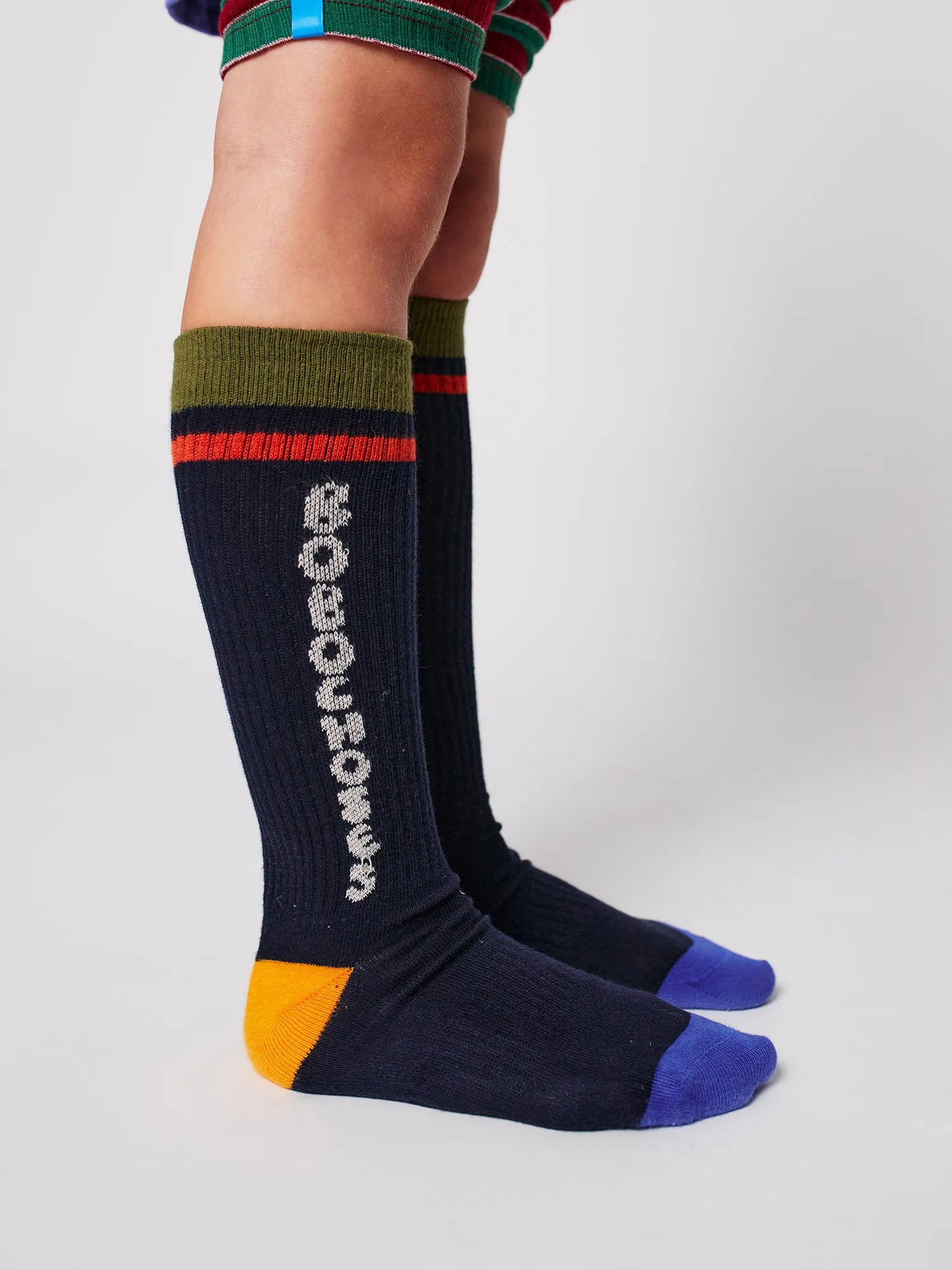 Tic Tac Toe navy extra long socks