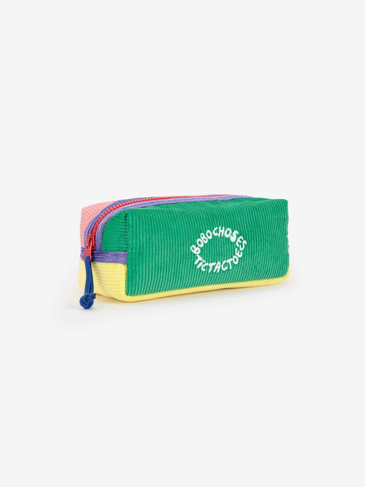 Tic Tac Toe color block corduroy pencil case