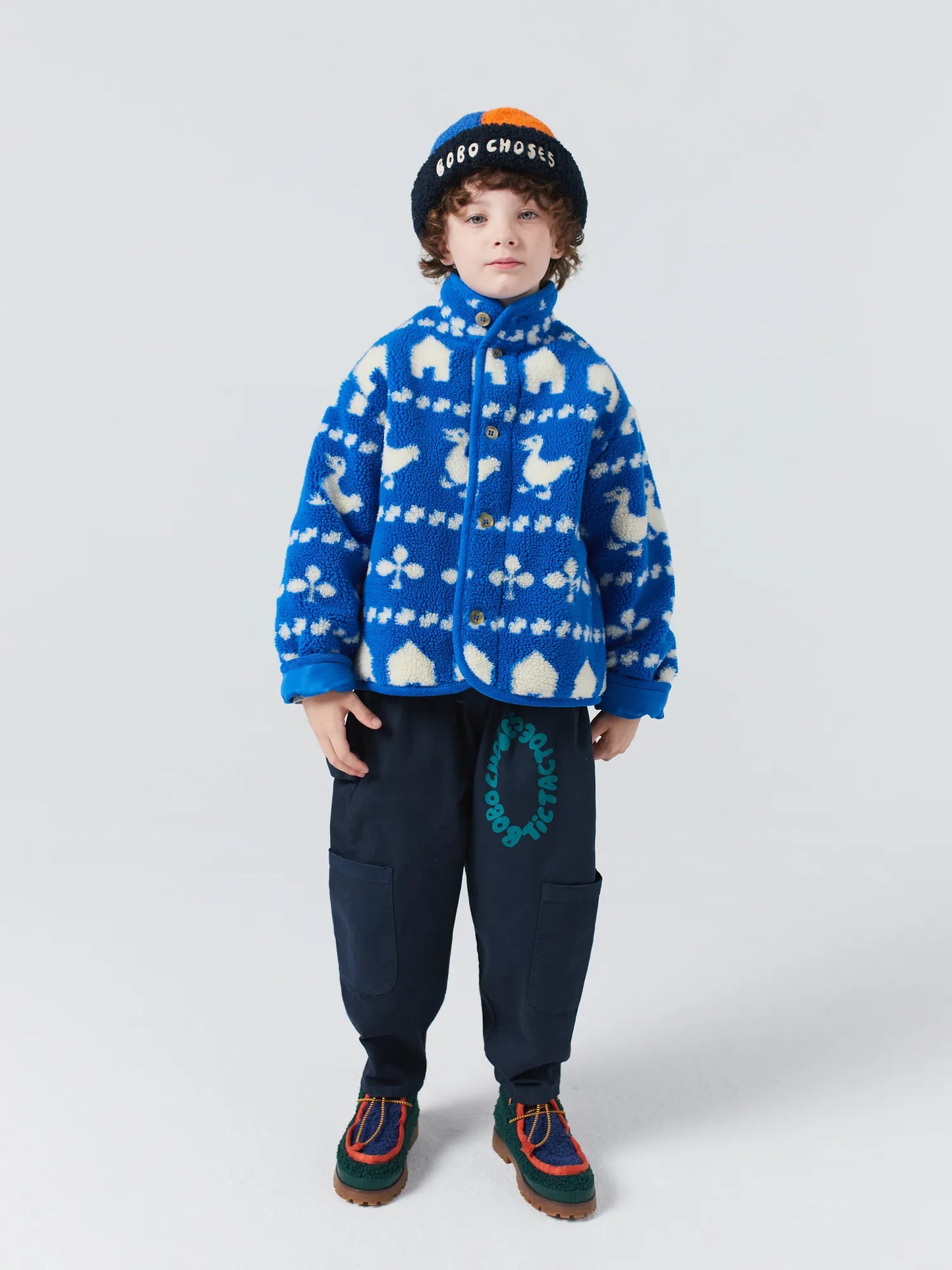 Farm jacquard sheepskin jacket