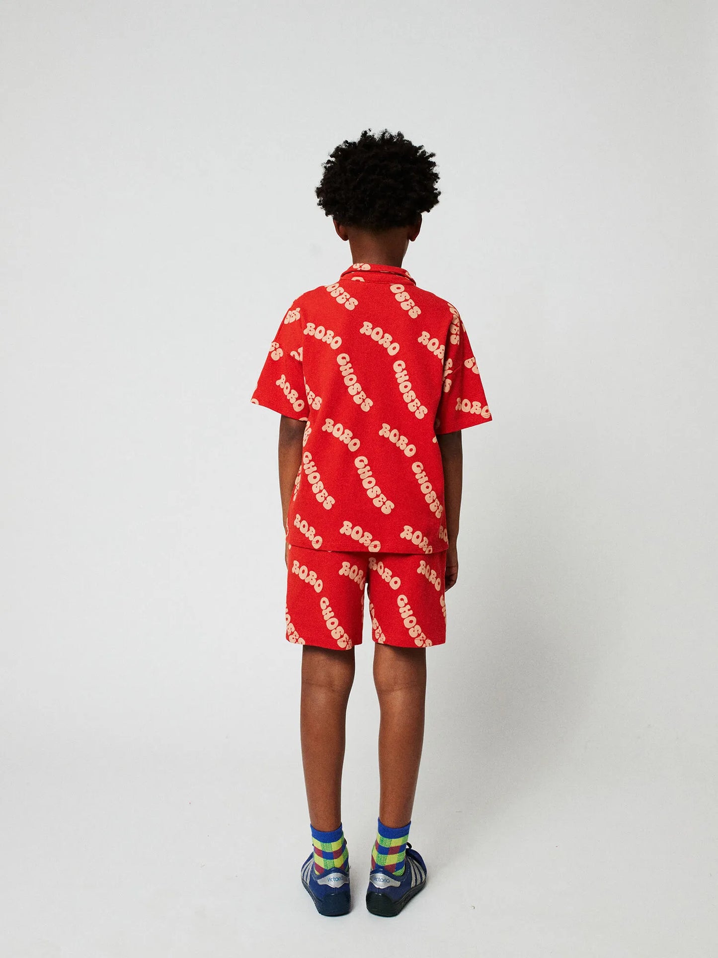 Wavy Bobo Choses all over waffle polo shirt