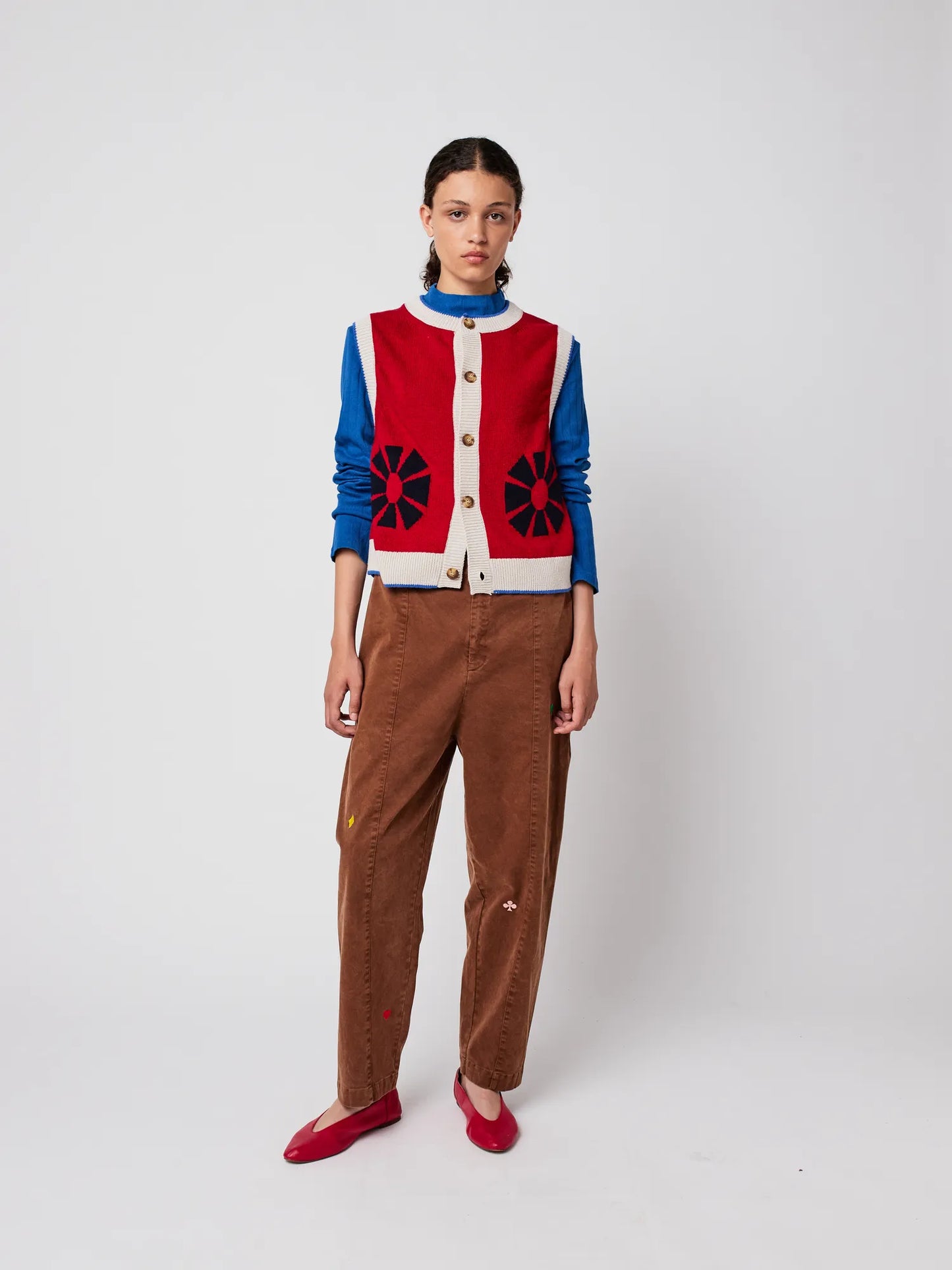 Flower knitted vest