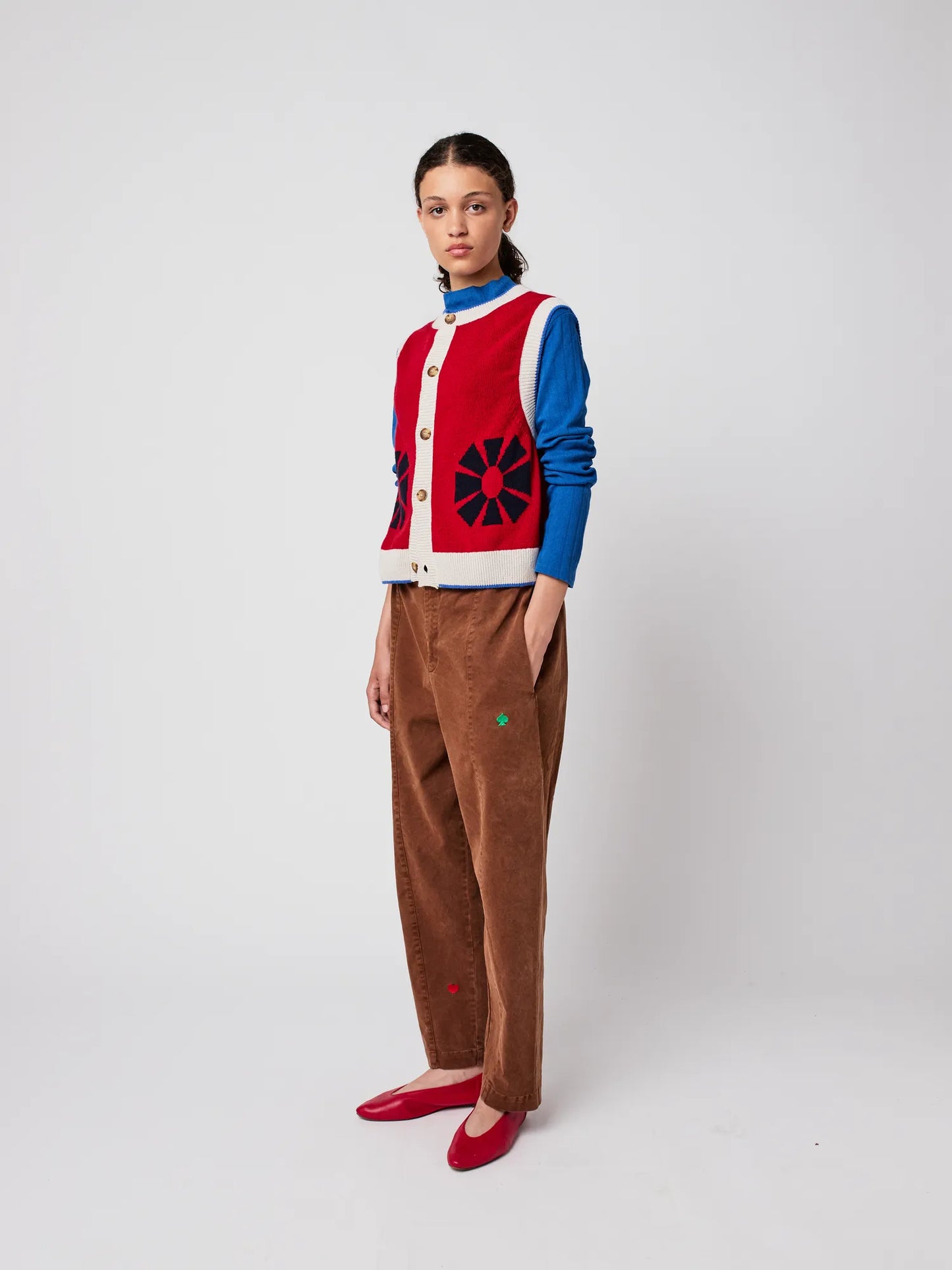 Flower knitted vest